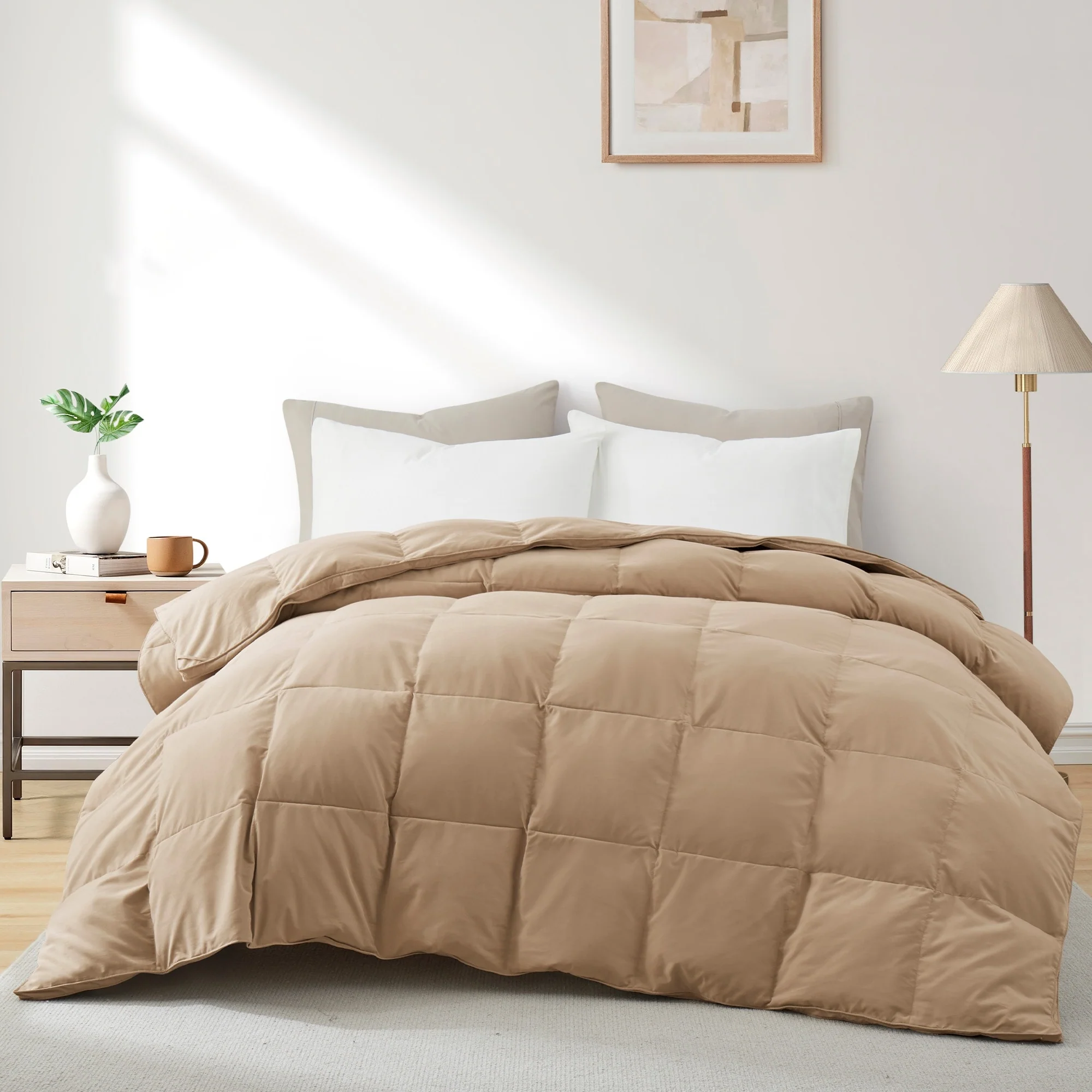 Lightweight & Year-round White Goose Down Duvet Comforter-Ginger Root