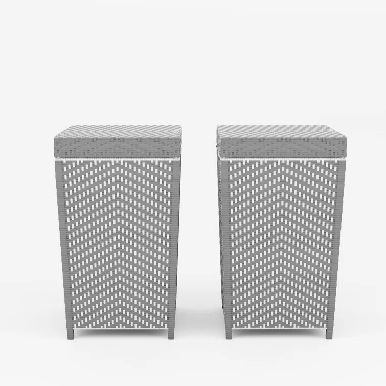 Enitial Lab 18.25'' W 35 Gallons Water Resistant Deck Box in Gray/White<!-- --> <!-- -->(Set of 2)