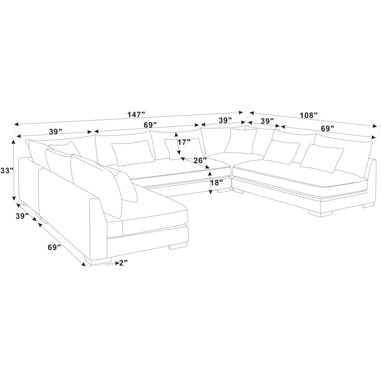 Caoimh 5 - Piece Corduroy Sectional