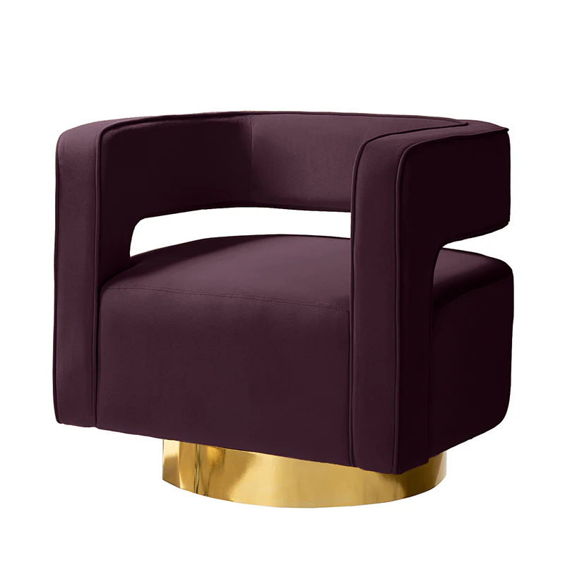 Agata Velvet Swivel Barrel Armchair