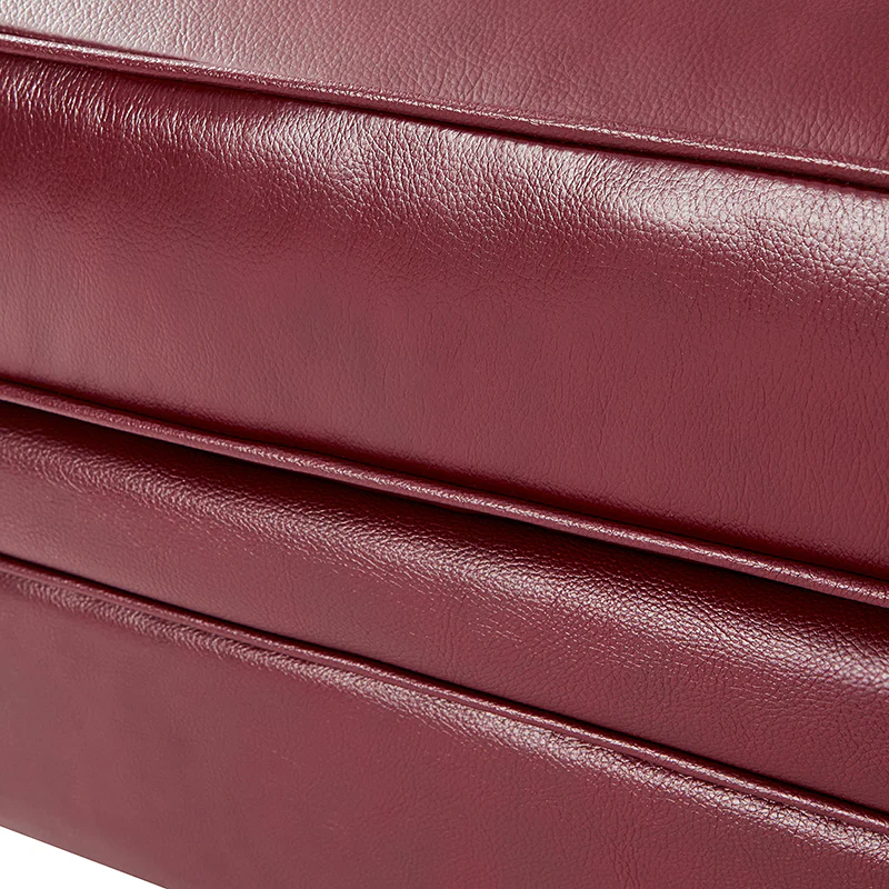 Basilio Contemporary Genuine Leather Ottoman for Living Room