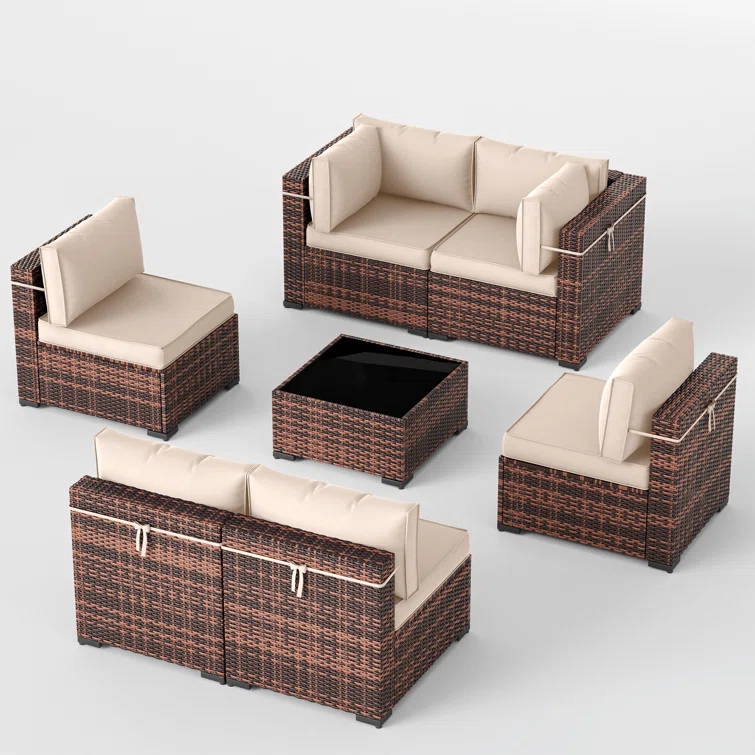6 - Person Outdoor Seating Group with Cushions