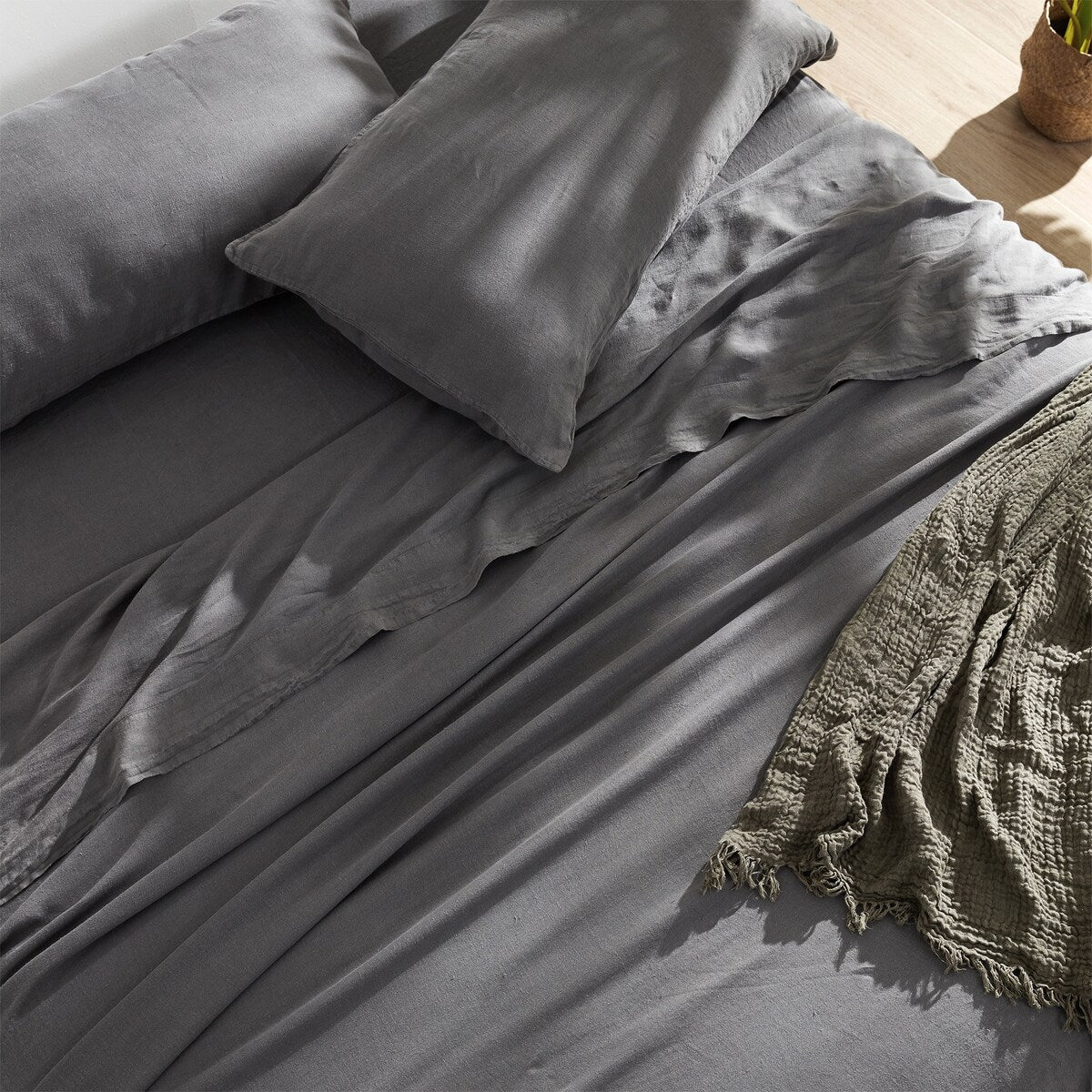 Dark Sky Reserve® - Portugal Made 100% Linen Sheet Set - Charcoal Gray