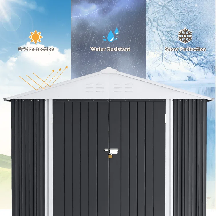 8 ft. W x 6 ft. D Metal Storage Shed