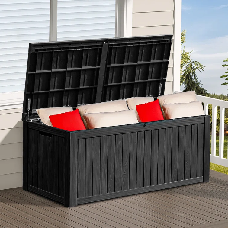YITA 150 Gallon Large Outdoor Storage Deck Box with Built-in Divider