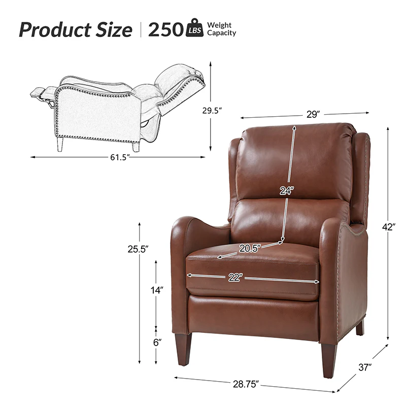 Deliat Genuine Leather Rocker Recliner