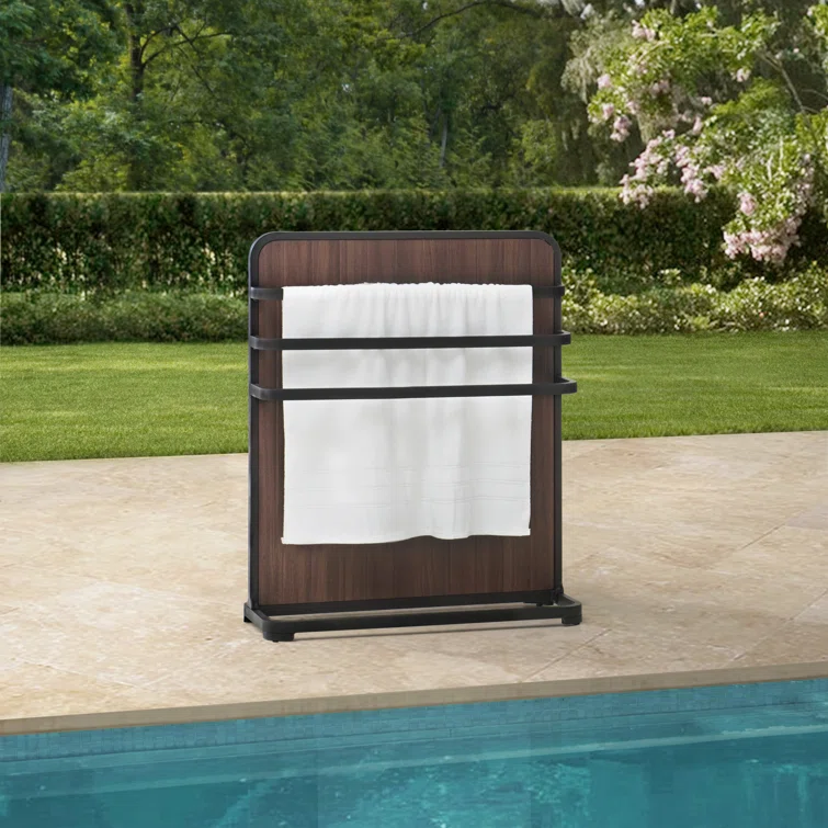 Sunjoy Gallons Gallon Water Resistant Metal Lockable Towel Valet in Brown