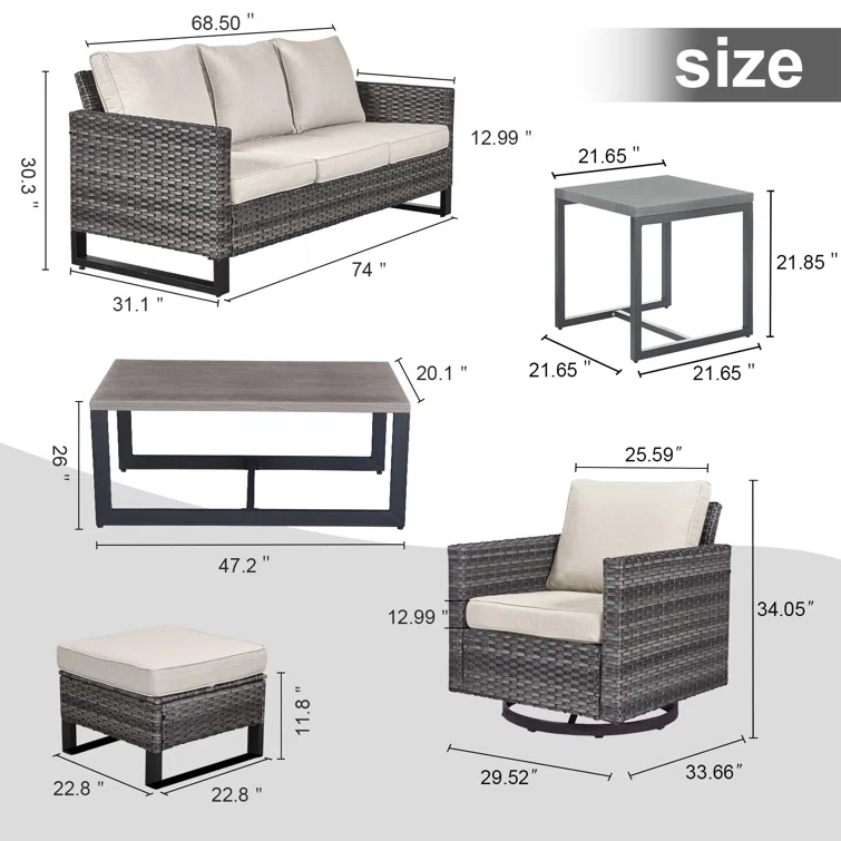 Vesna 5 - Person Outdoor Seating Group with Cushions