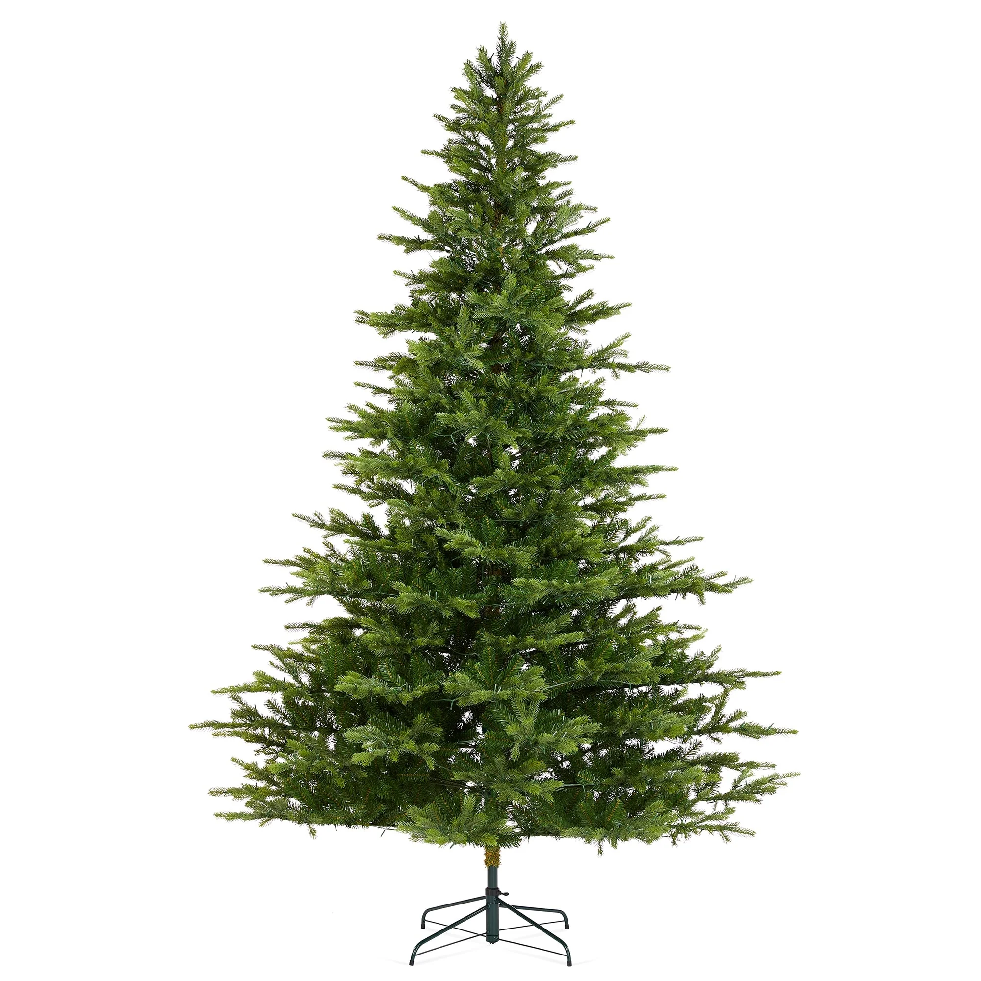 Glitzhome 7.5ft/9ft Pre-Lit Full Fir Artificial Christmas Tree w/Foot Pedal & Remote Control Simple Setup