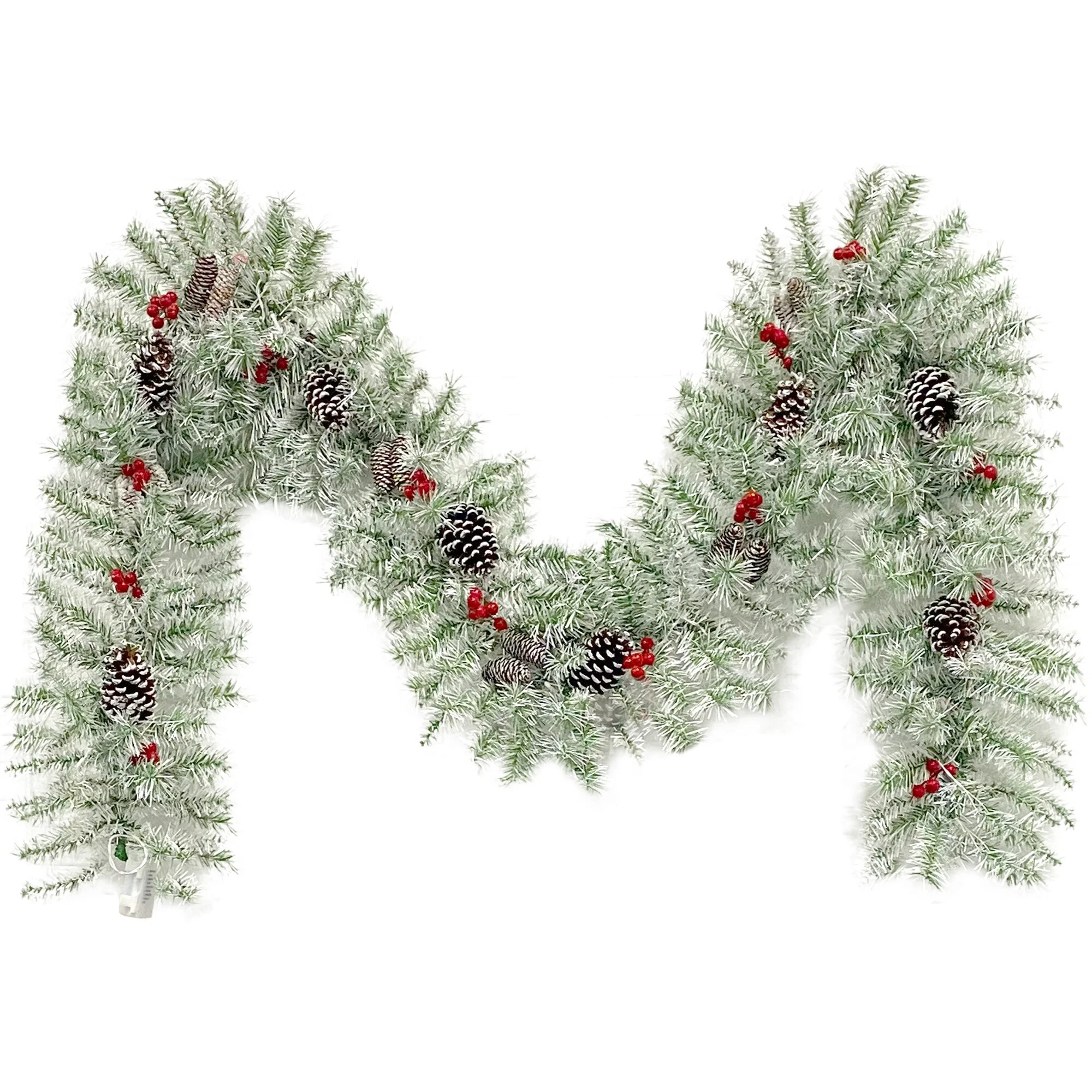 Pre-Lit 4-Piece Holiday Christmas Set - Entrance Trees, Garland, and Wreath with 340 Warm LEDs