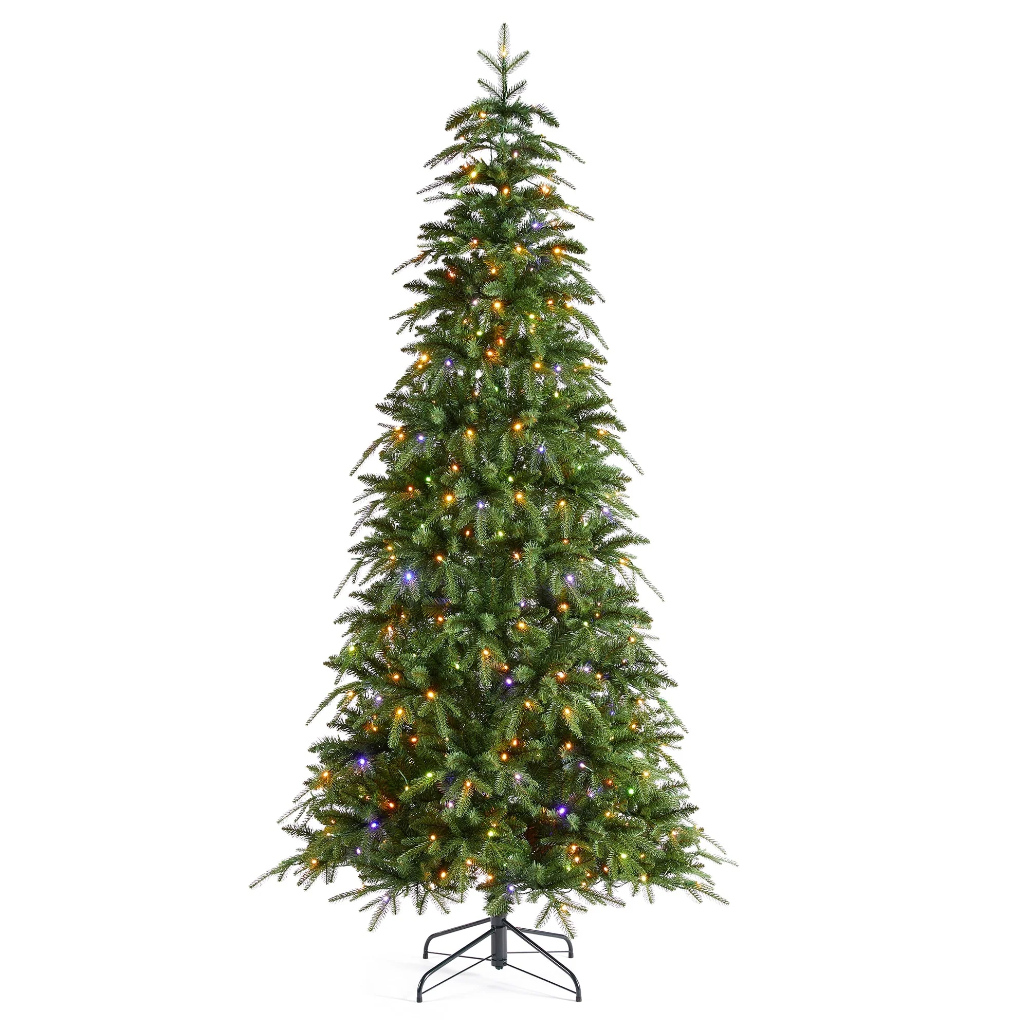 Glitzhome 7.5FT/9FT/11FT/15FT Pre-Lit Green Slim Fir Artificial Christmas Tree with Remote Control