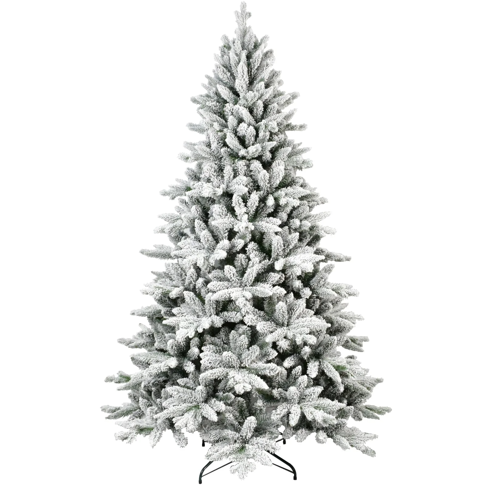 5FT Snowy Flocked Christmas Tree with Easy Hinged Setup and Metal Stand