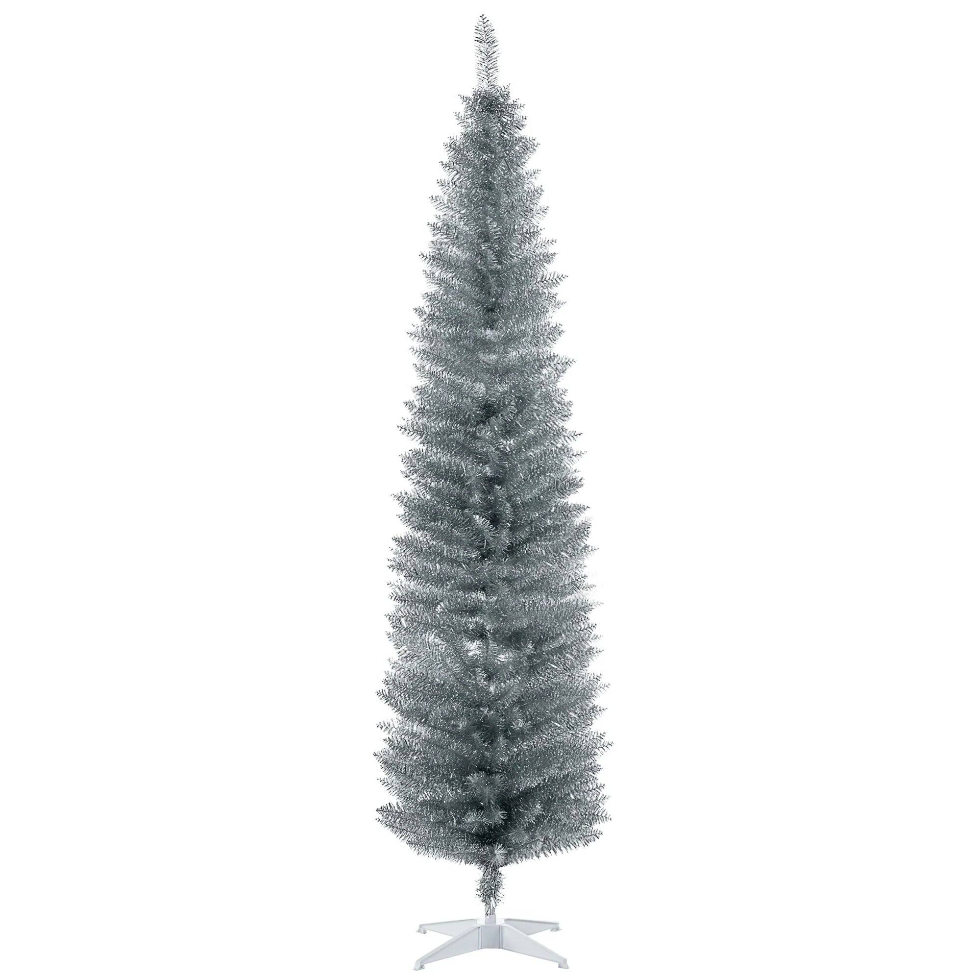 6ft 7ft Artificial Pencil Christmas Tree Compact Slim Design Perfect for Apartments and Small Rooms