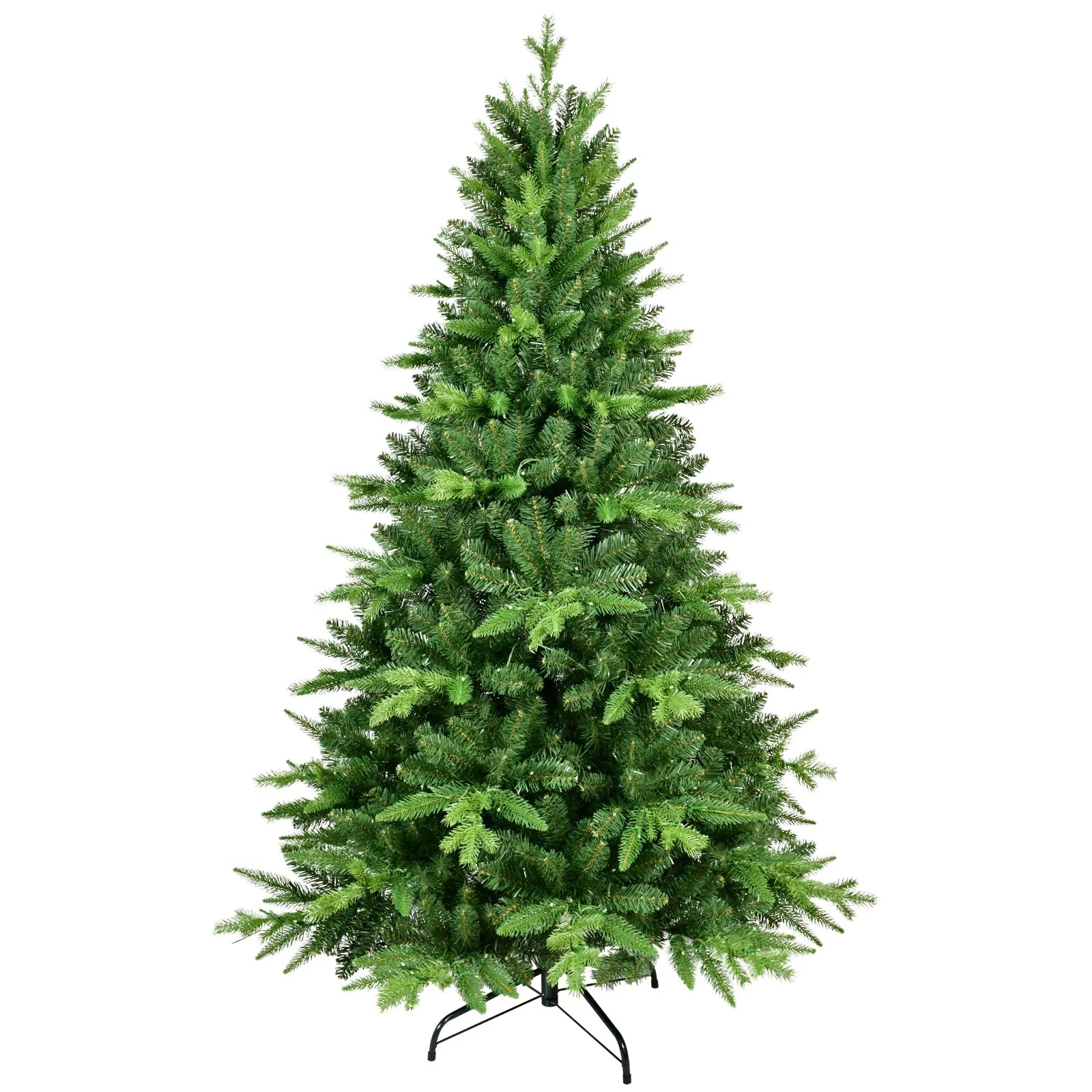 6FT Artificial Christmas Tree with 350 LED Lights, Realistic PE&PVC Tips, Fluffy Branches, Stable Stand