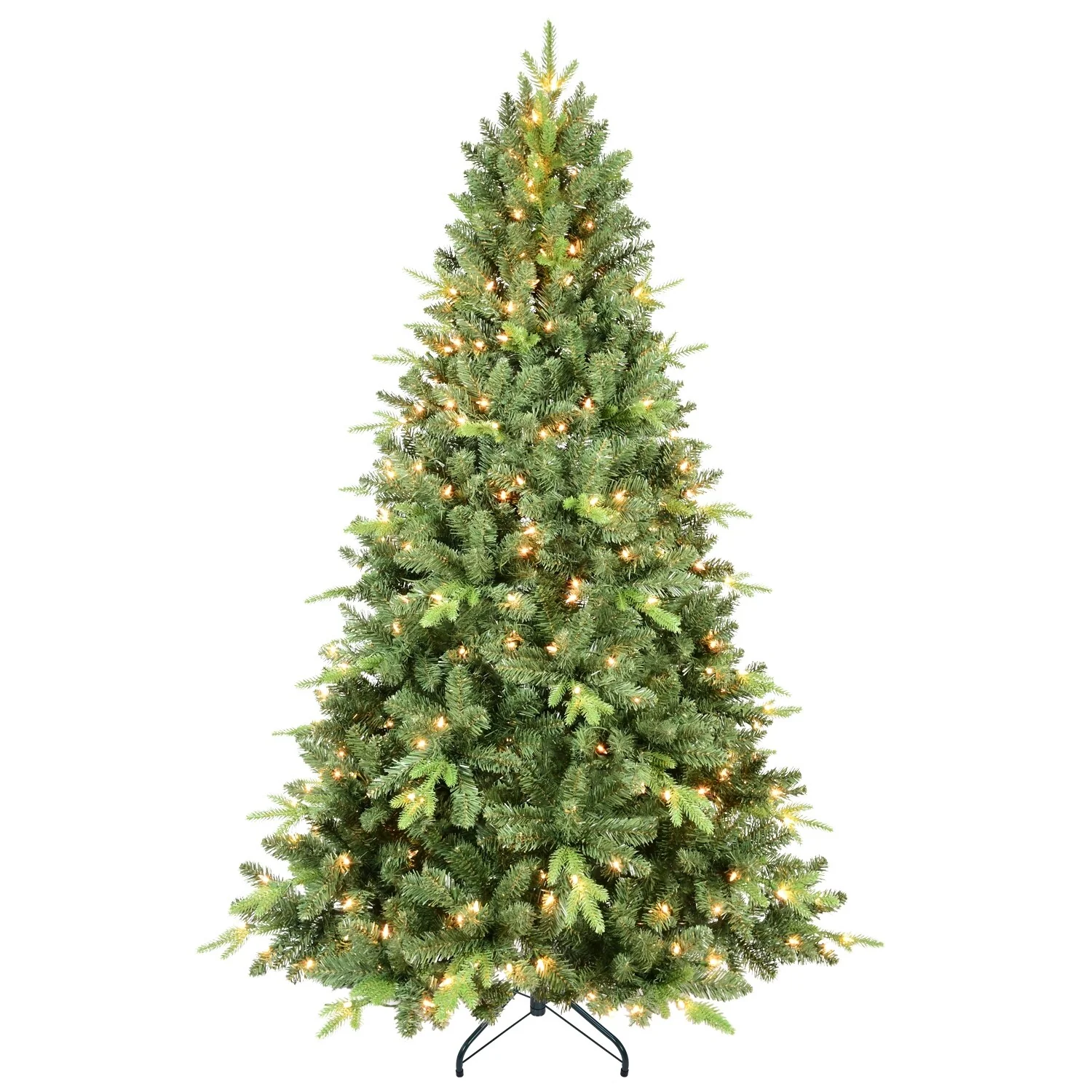 8FT/9FT Premium Spruce Artificial Xmas Tree with 2535/3509 PE & PVC Branch Tips, Hinged Branches & Foldable Base