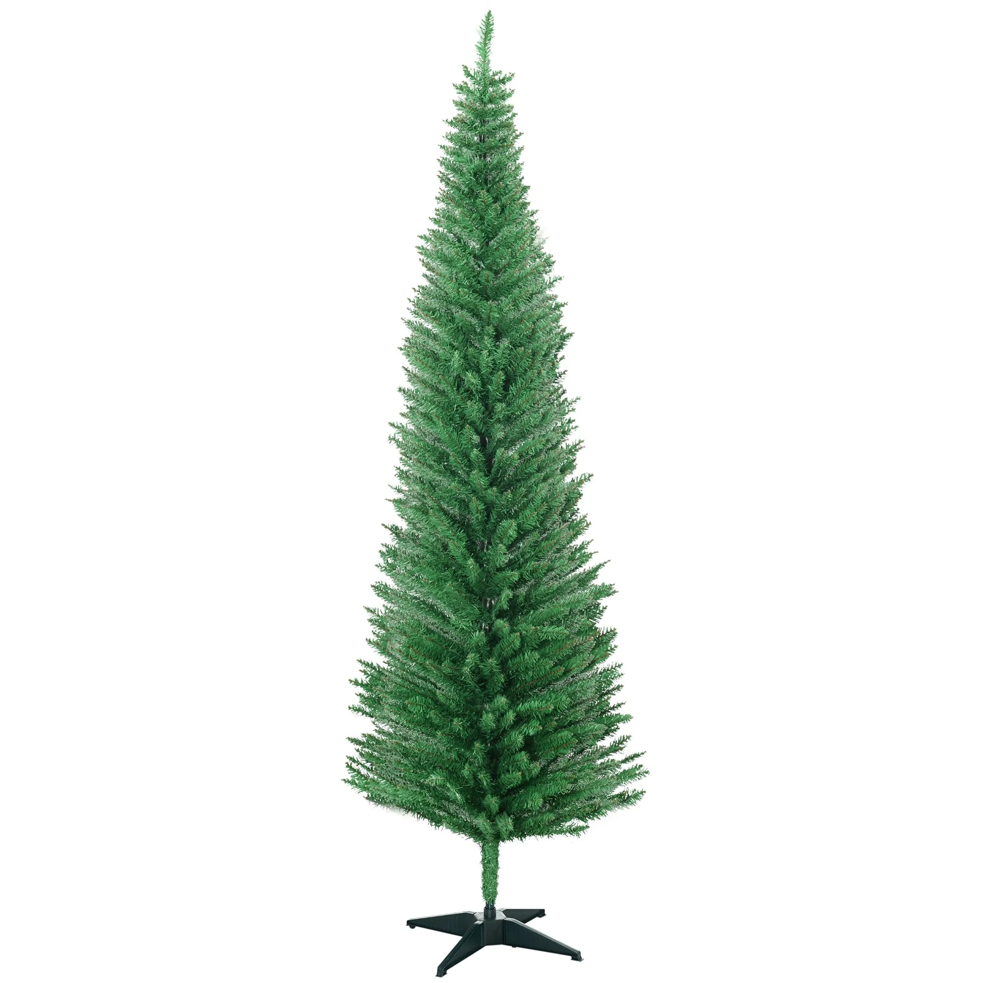 Unlit 5FT/6FT/7FT Slim Pencil Christmas Tree with Realistic Tips and Easy-Assembly Stand, Perfect for Small Spaces