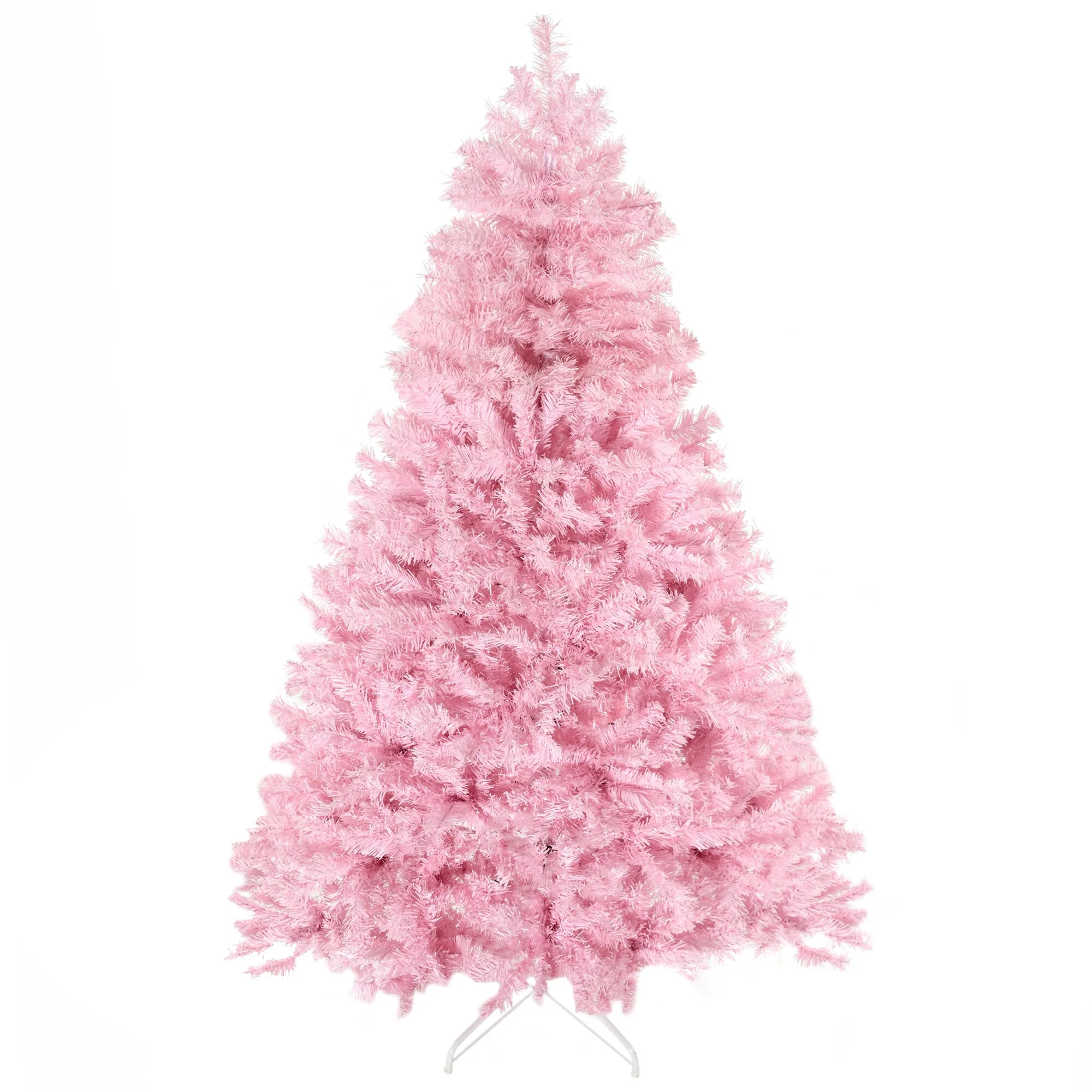 Pink 6ft Christmas Tree with Auto-Open Design, 1000 Branches, Steel Base - Wide Shape Artificial Xmas Tree