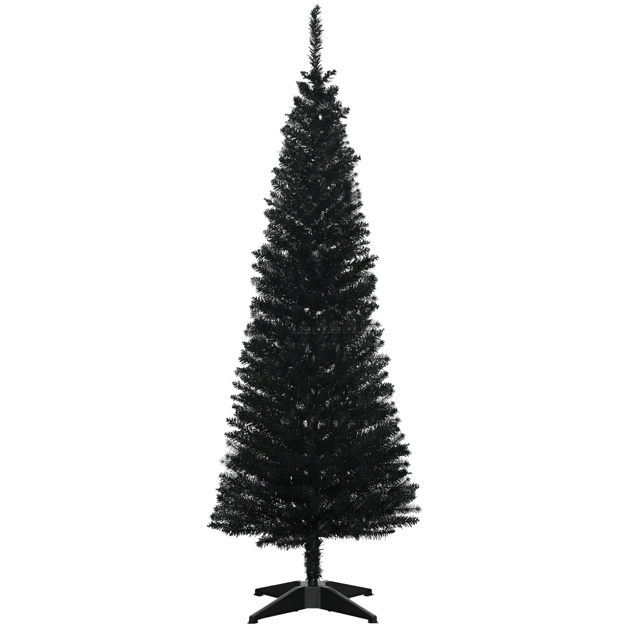 5ft/6ft/7ft Artificial Pencil Christmas Tree, Space-Saving Design with Flame-Retardant Safety