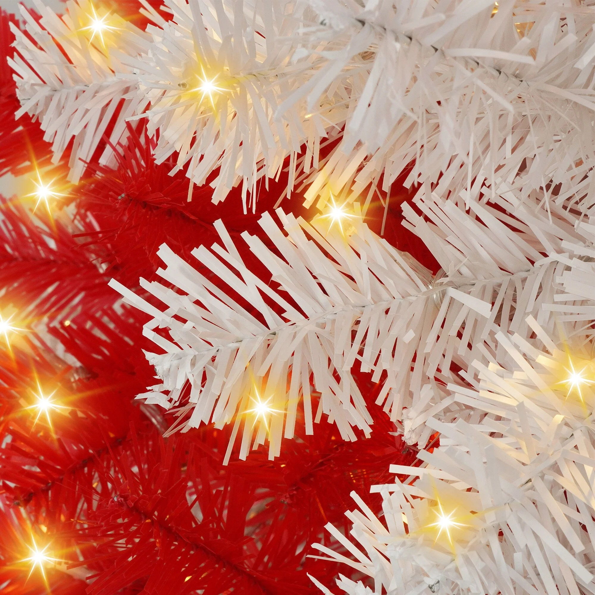 6FT Candy Cane Artificial Christmas Tree with 300 LED Lights and 900 Branch Tips
