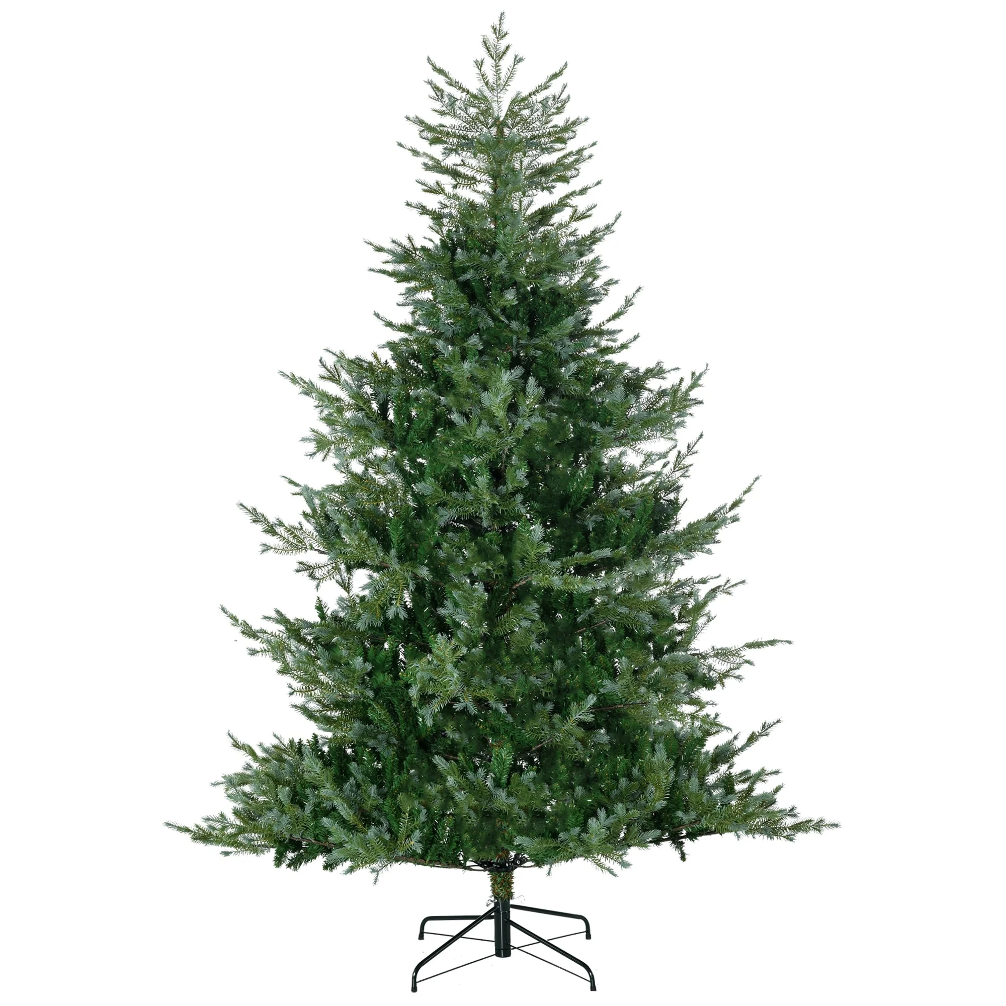 7.5ft Artificial Wide Christmas Tree, Unlit Holiday Décor with Auto-Open Design, 1288 Branches & Steel Base