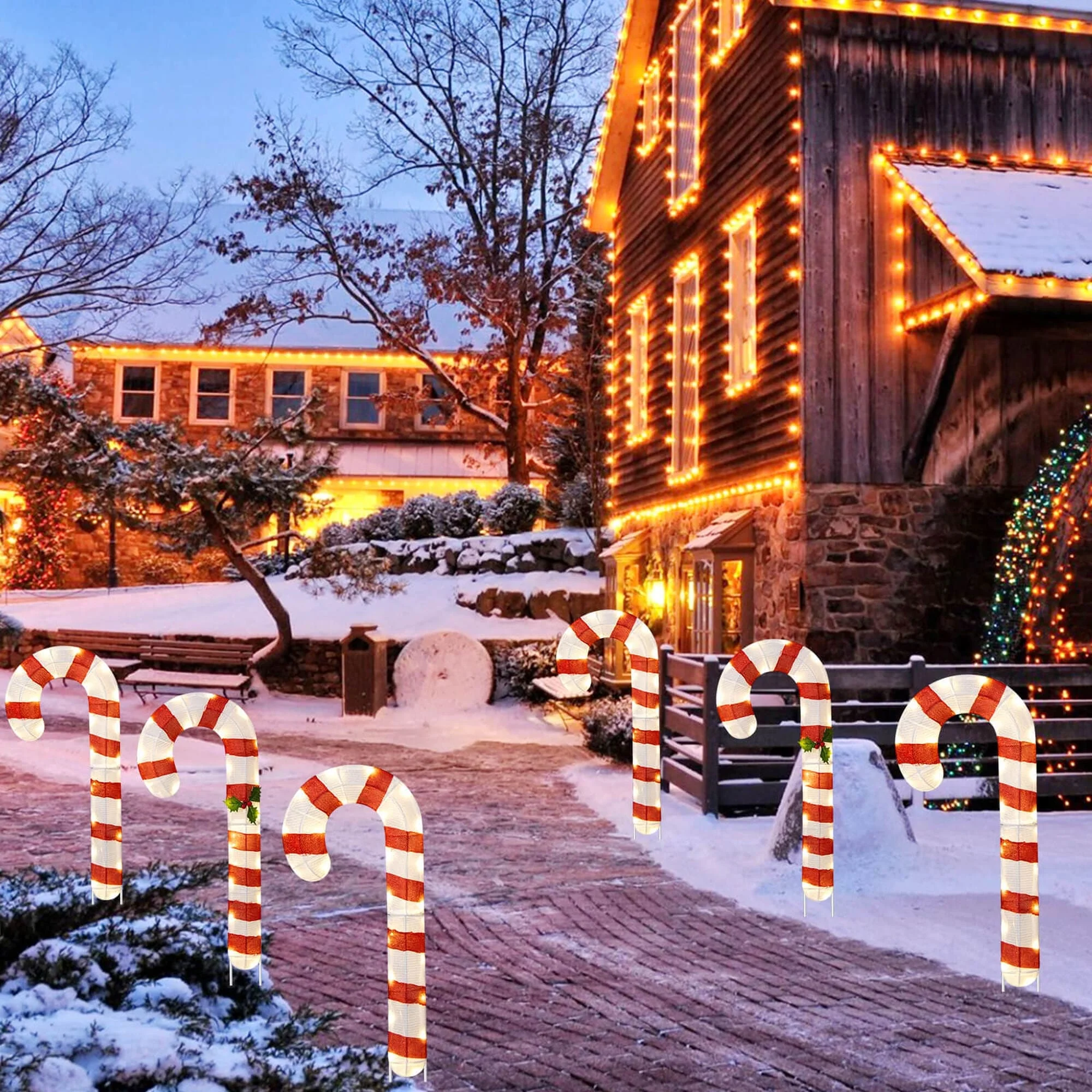 Costway 3 PCS Pre-Lit Candy Canes 31.5