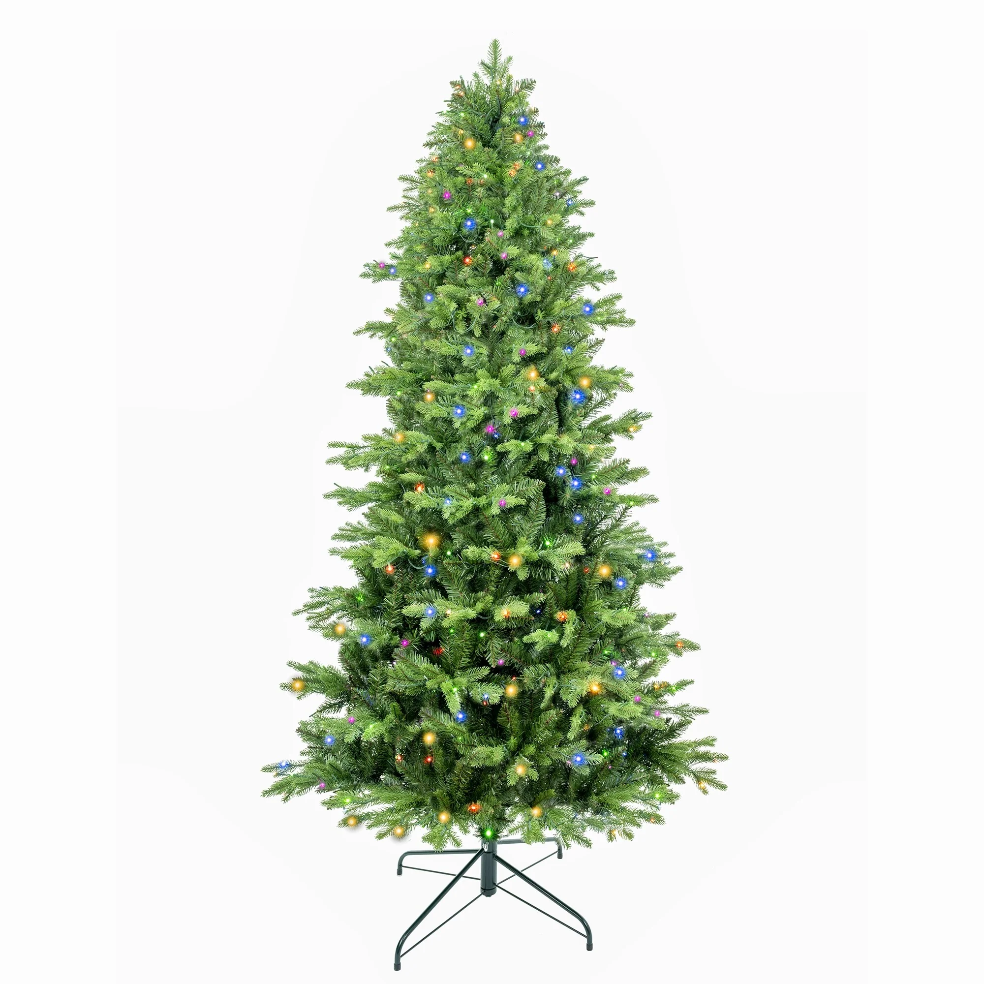 Artificial Everett Balsam Christmas Tree with Bi-Colour LED Lights, PE&PVC Branch Tips, 6.5ft & 7.5ft Sizes
