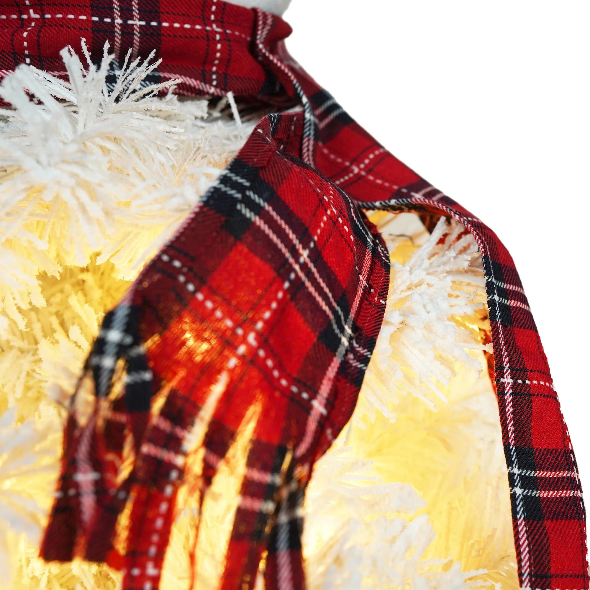 Pre-lit Snowman Christmas Tree, 4ft Artificial Holiday Tree with 100 Warm White LED Lights and 380 Branch Tips for Home