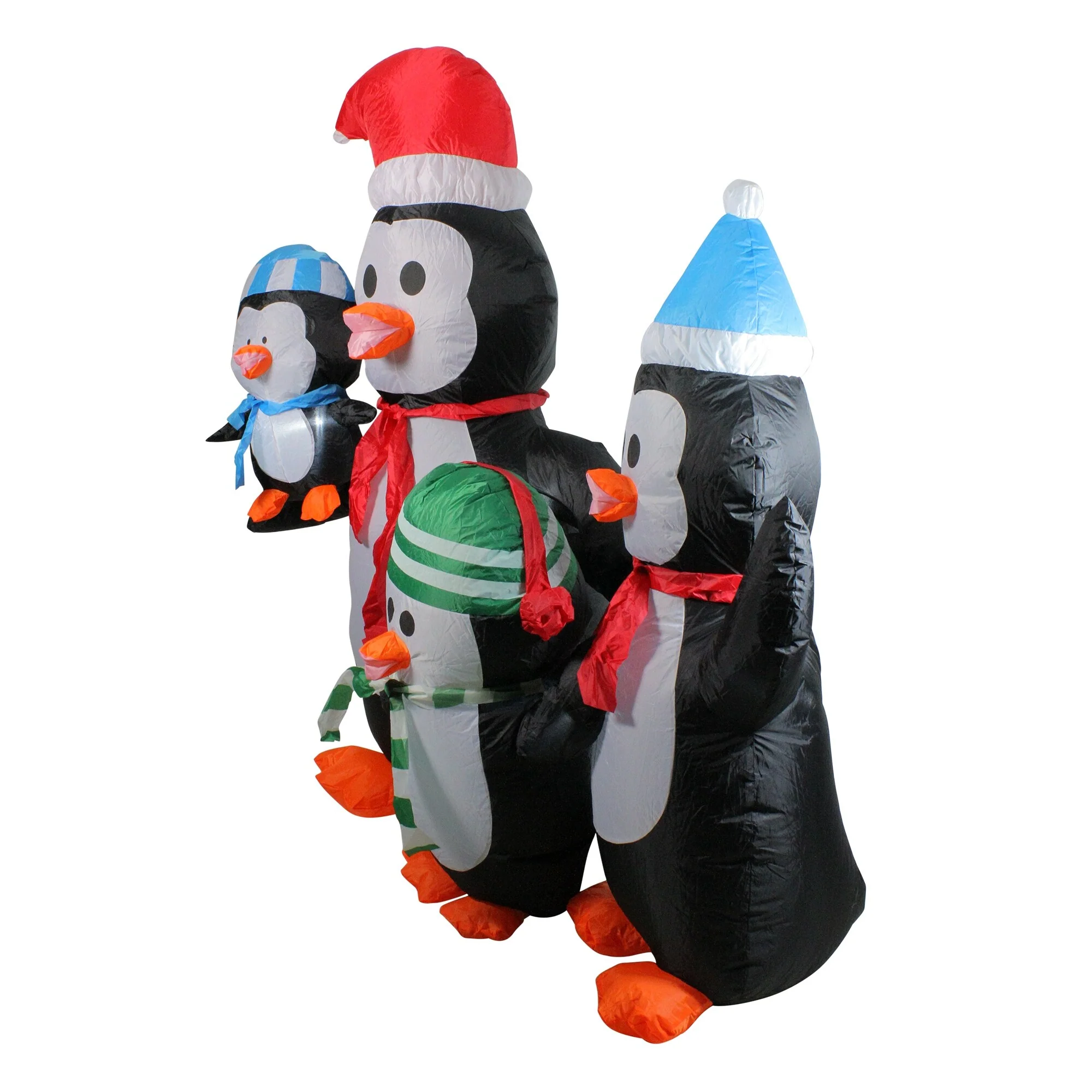 5' Lighted Black Inflatable Penguin Family Christmas Yard Art Decor