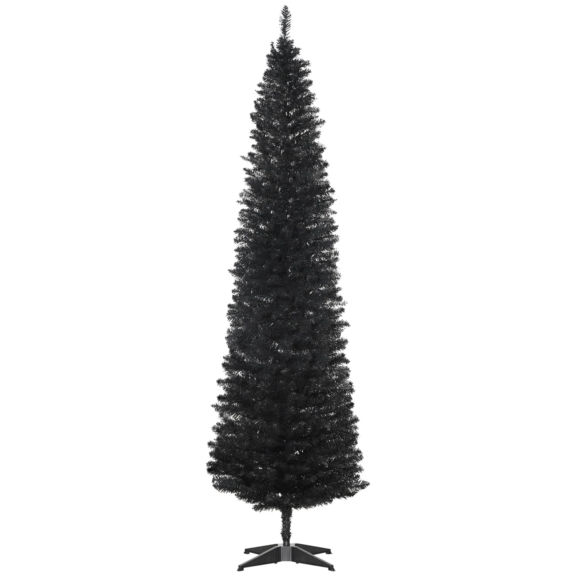 5ft/6ft/7ft Artificial Pencil Christmas Tree, Space-Saving Design with Flame-Retardant Safety