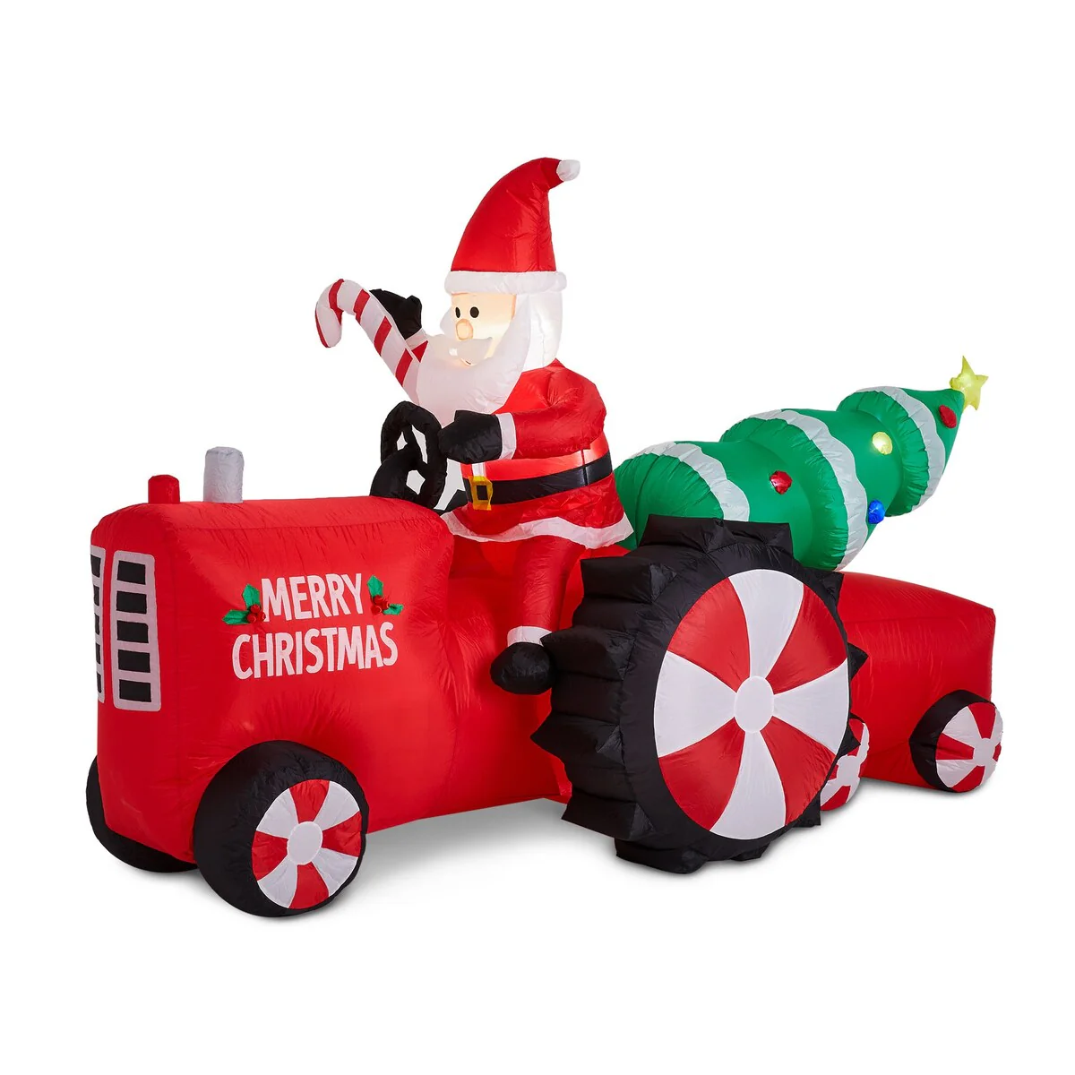 Glitzhome 11FT Lighted Inflatable Santa on Tractor Decor