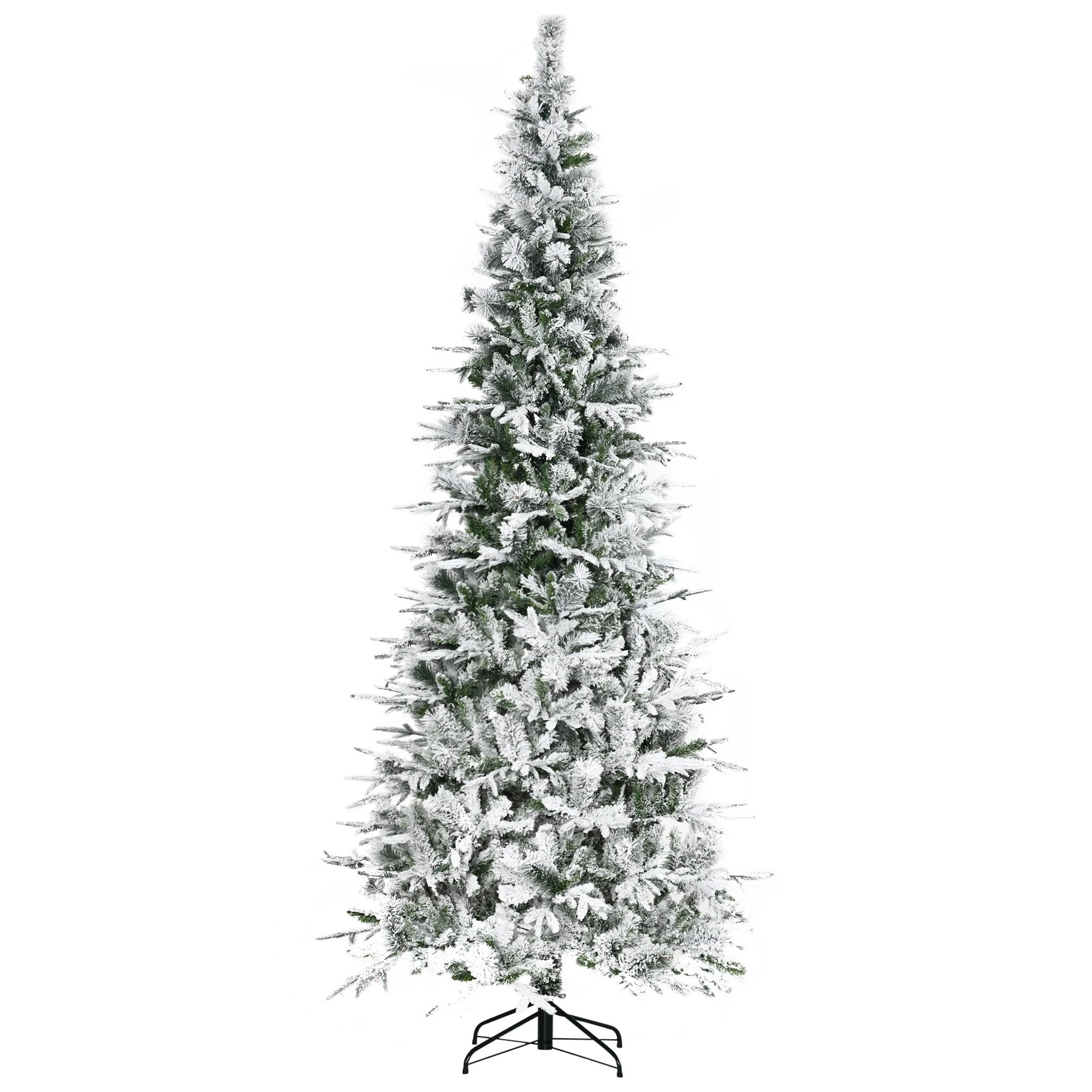9-Foot Unlit Snow Flocked Artificial Christmas Tree with 1159 Branch Tips, Perfect for Holiday Decor
