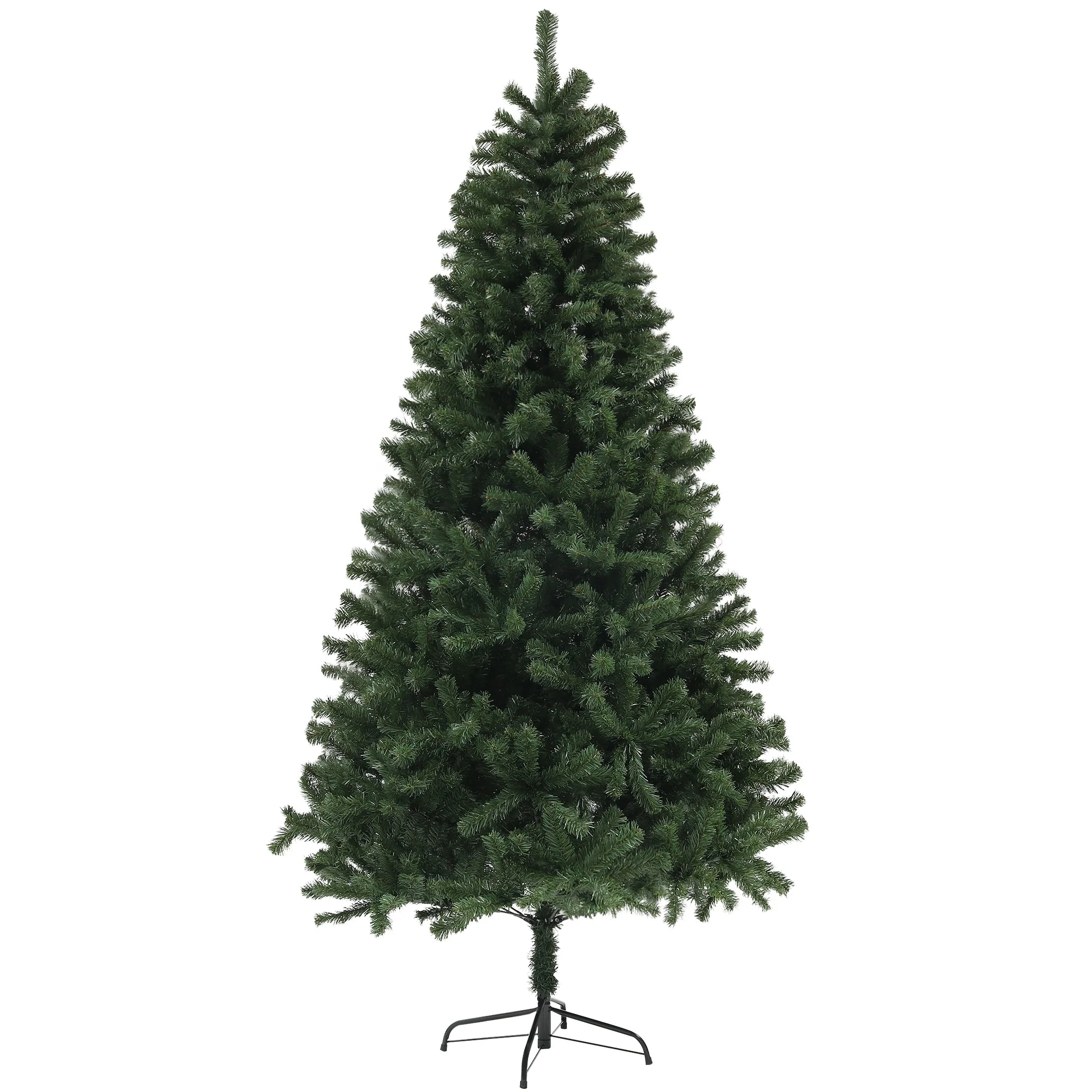 Unlit 6ft/7.5ft/9ft Artificial Christmas Tree, Auto Open Xmas Tree with 1000-2132 Branch Tips & Sturdy Steel Stand