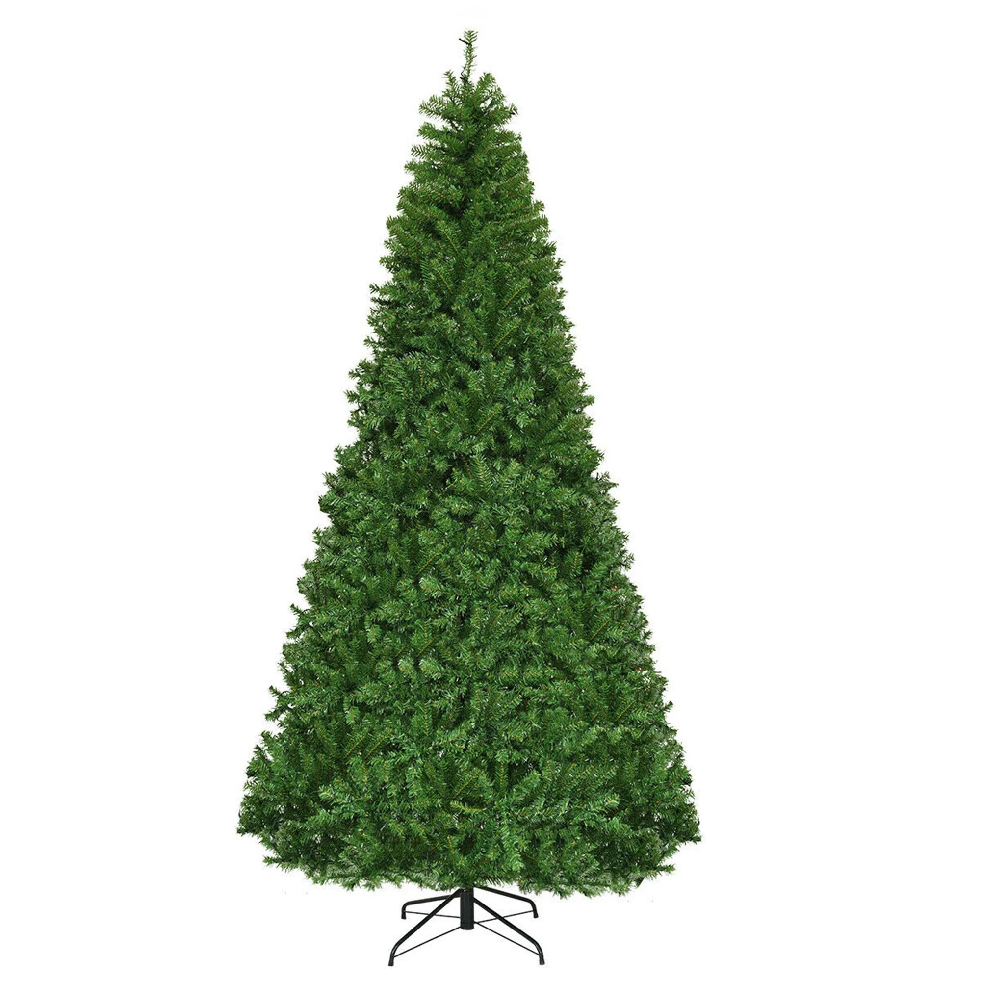 Gymax 5-9FT Pre-Lit Christmas Tree Hinged Artificial Tree w/ Metal