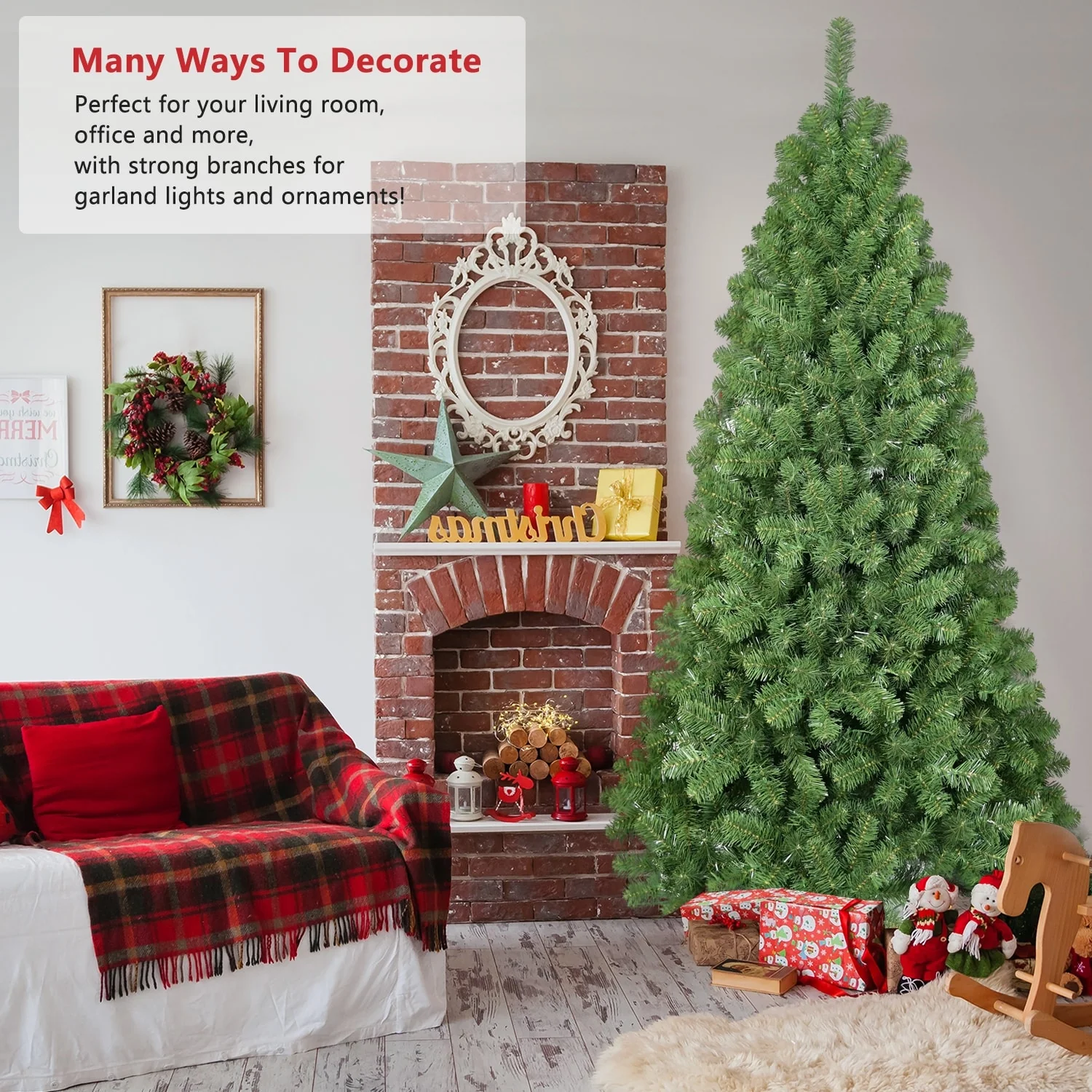 Full and Fluffy 5/6/7ft Artificial Christmas Tree with Easy Assembly