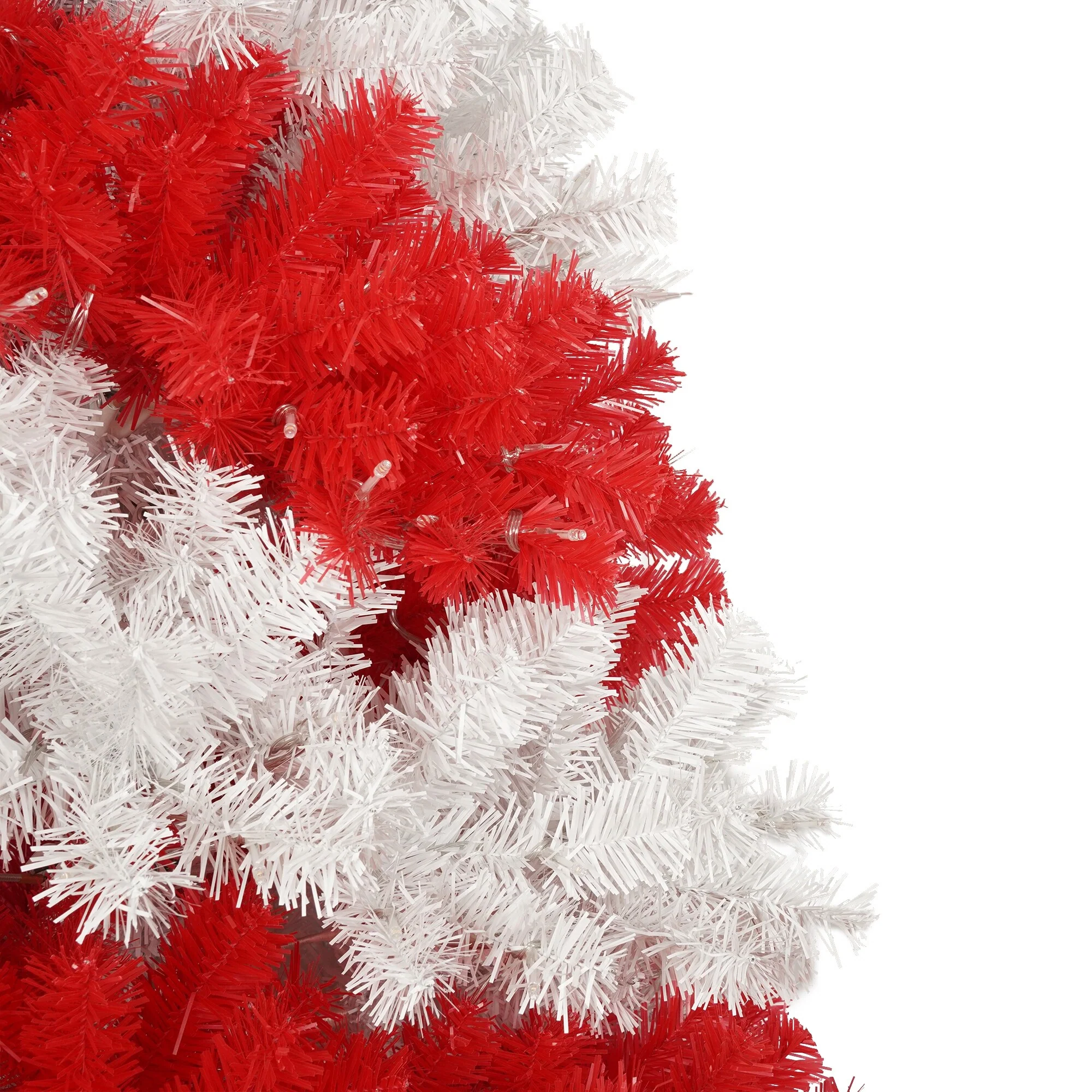 Pre-Lit 6ft Artificial Christmas Tree, Candy Cane Design with 904 Branches and Warm LEDs