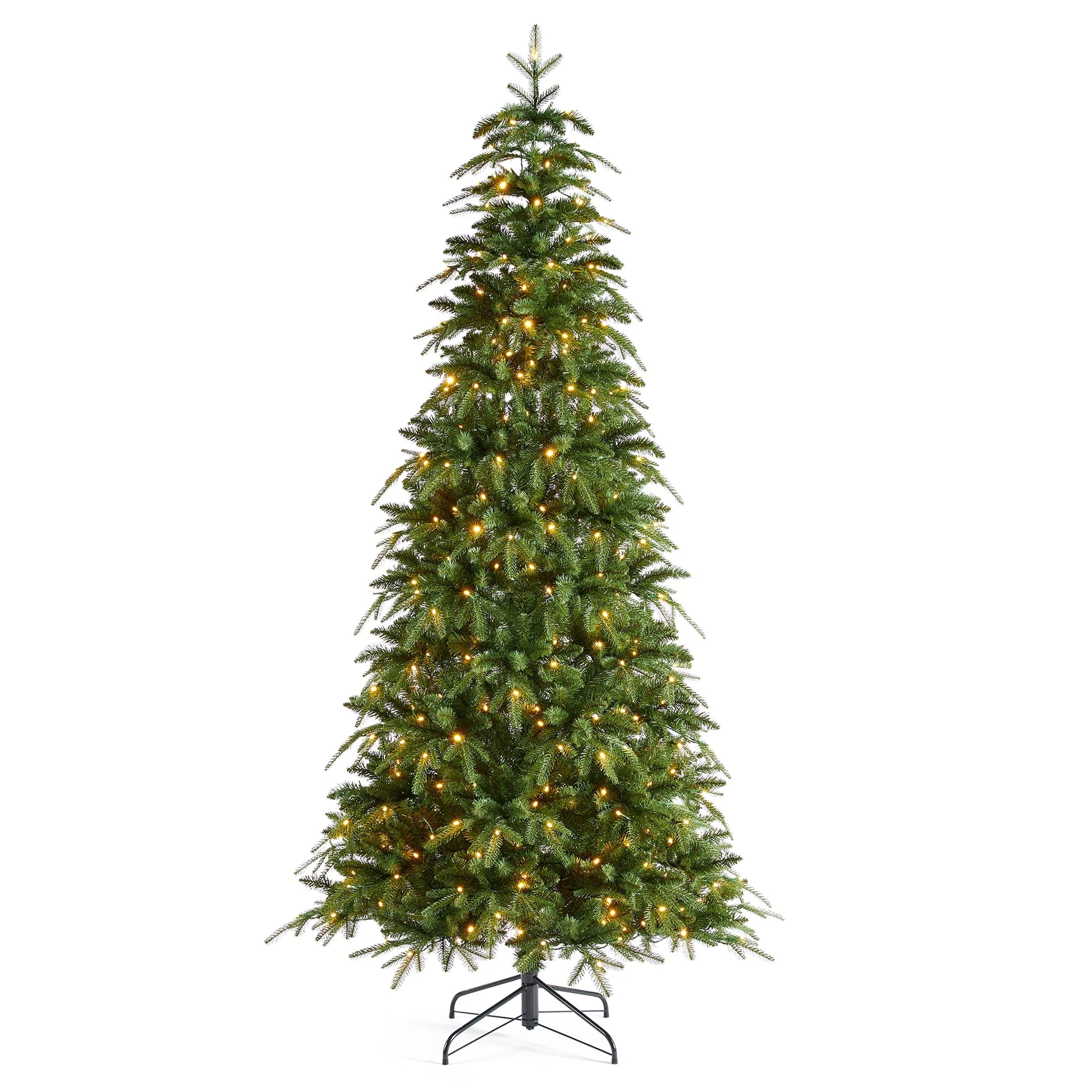 Glitzhome 7.5FT/9FT/11FT/15FT Pre-Lit Green Slim Fir Artificial Christmas Tree with Remote Control