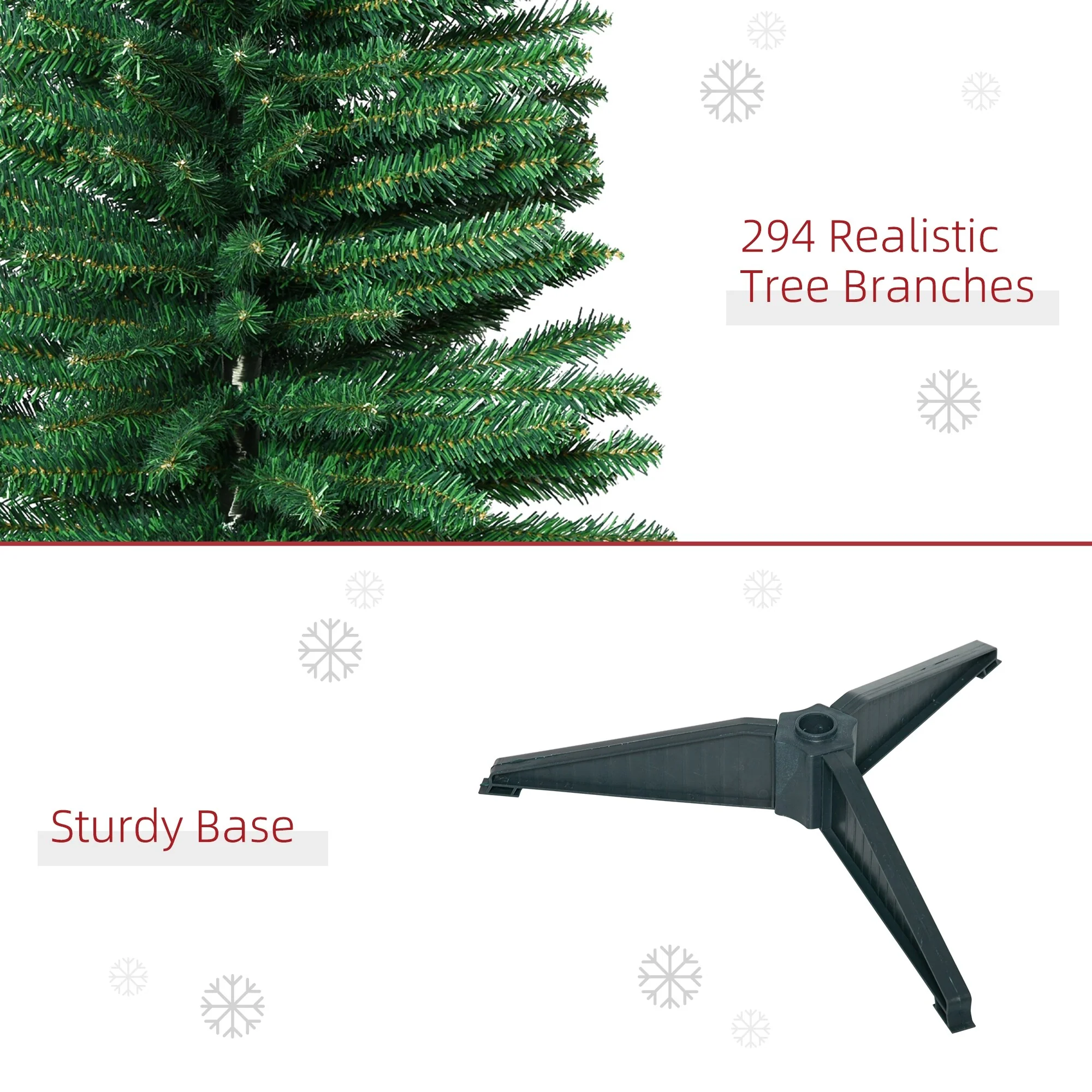 Artificial Pencil Christmas Tree 5ft, Compact Design for Small Spaces and Easy Setup