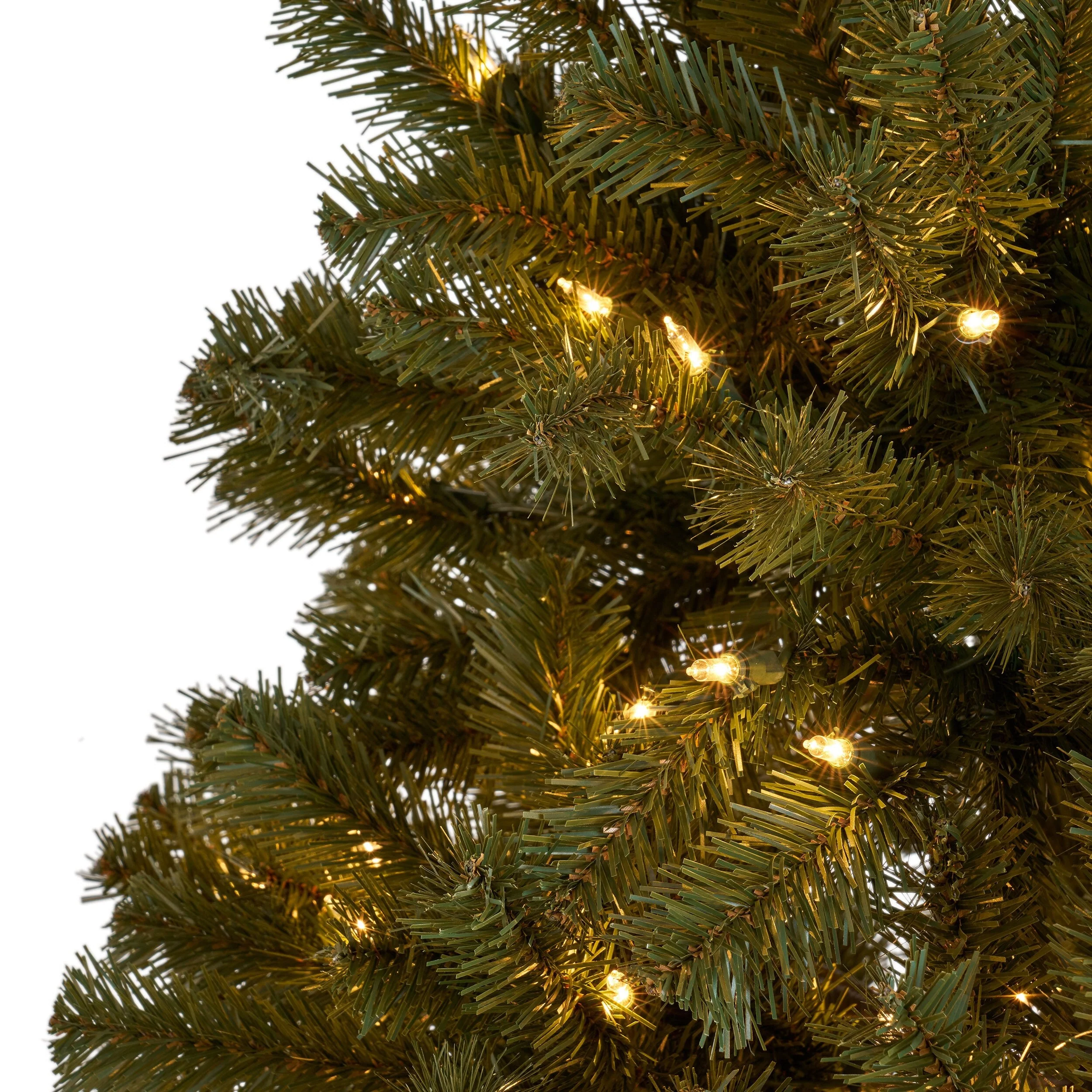 7FT Noble Hinged Christmas Tree with 500 UL-Certified Clear Lights, 1110 Tips, Easy Assembly, and Iron Stand, 48