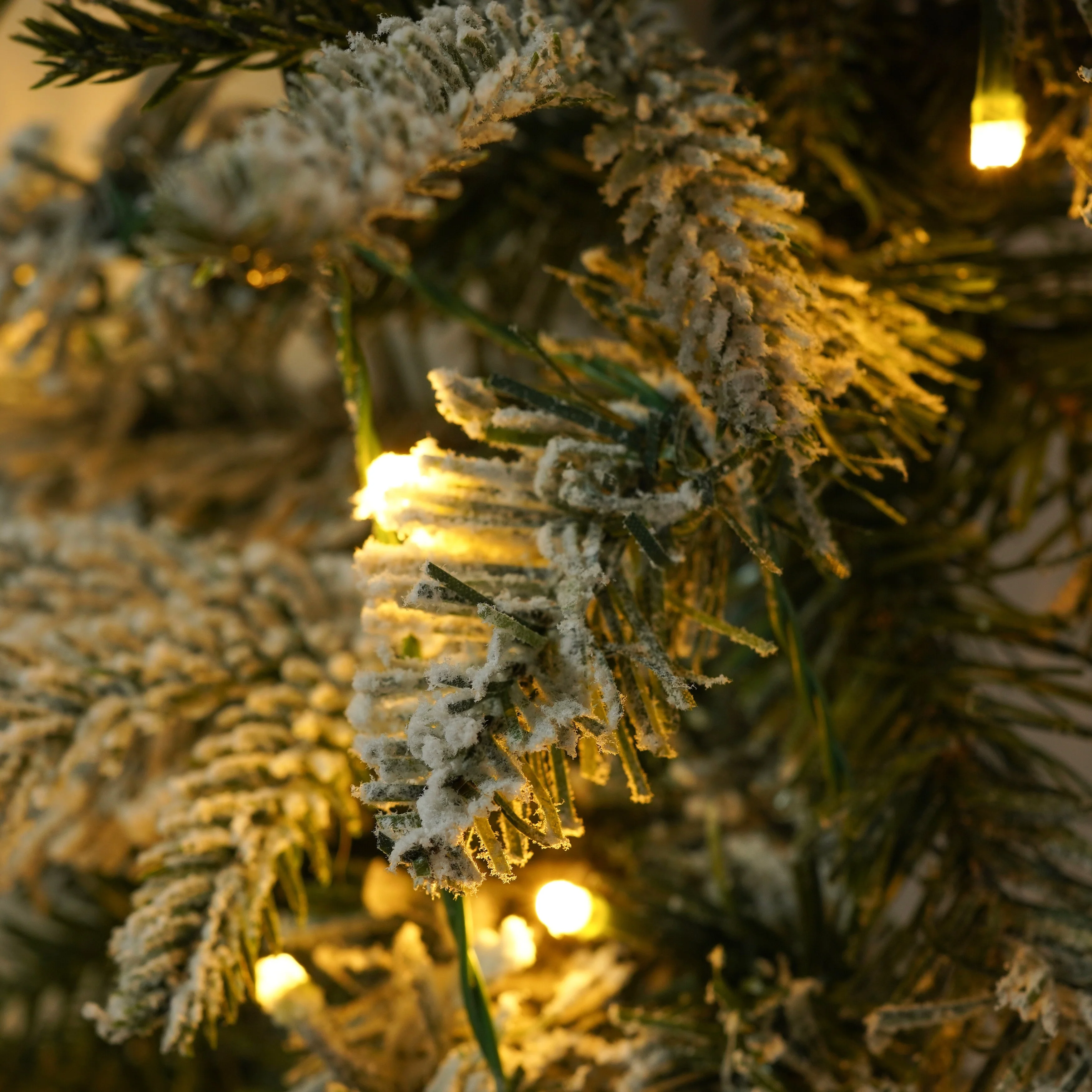 4-Piece Pre-lit Artificial Christmas Tree Set with Warm White LED Lights, Wreath, Garland & 2 Entrance Trees for Festive