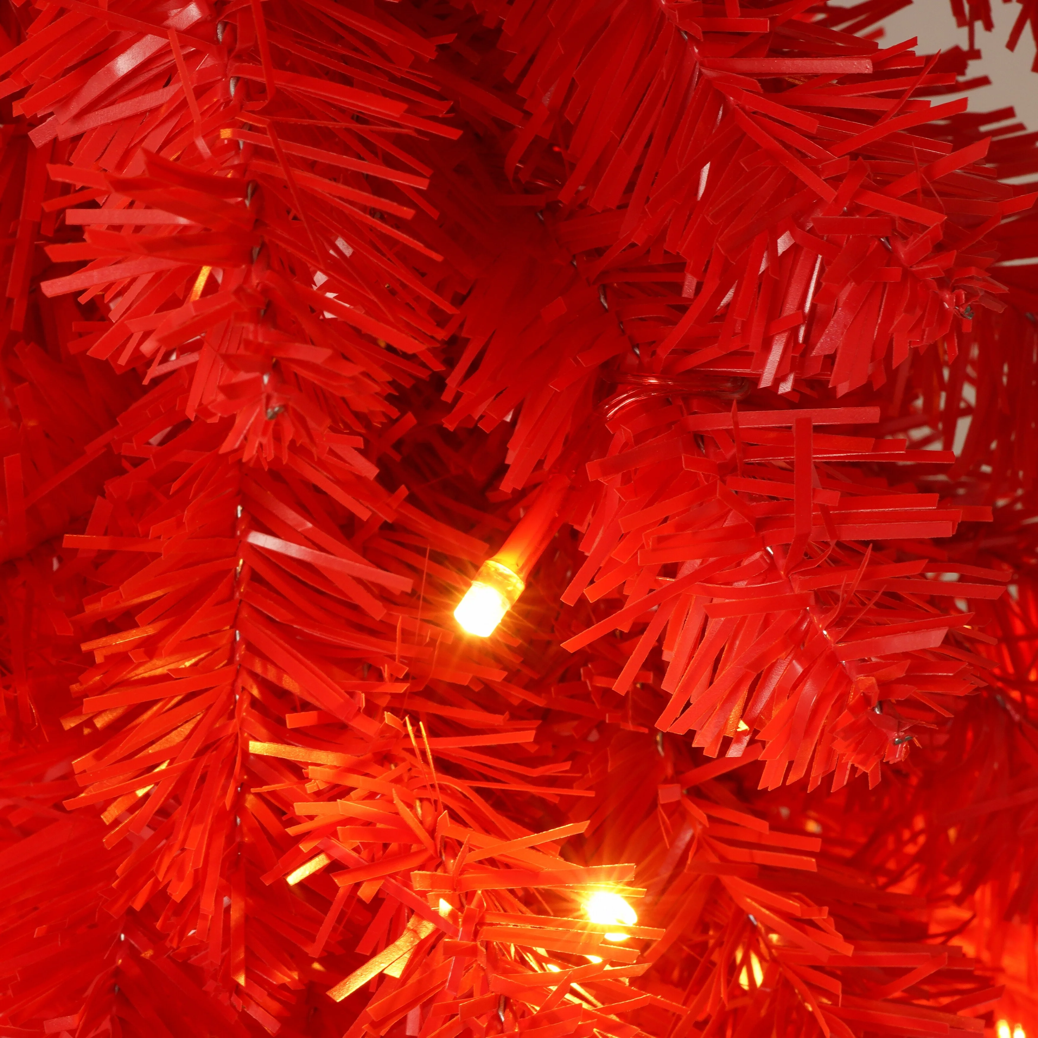 5FT Bent Top Santa Hat Christmas Tree, Artificial Fir with 100 Warm LEDs, Hinged Design for Easy Setup, 400 Branch Tips