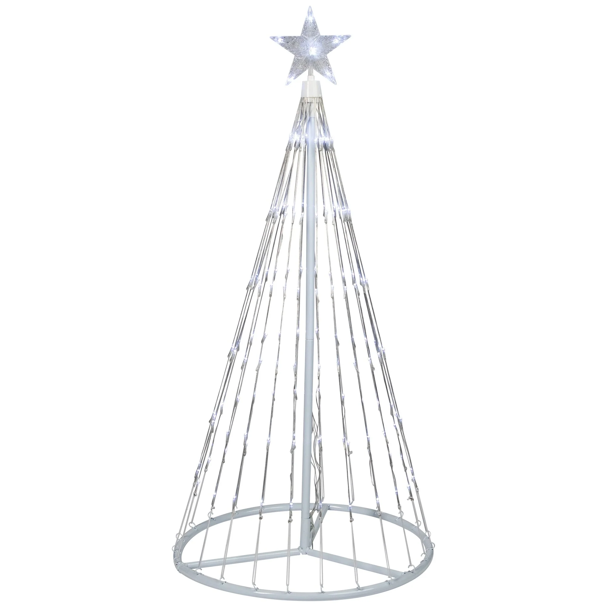 LED Lighted Show Cone Outdoor Christmas Tree - 4' - Pure White