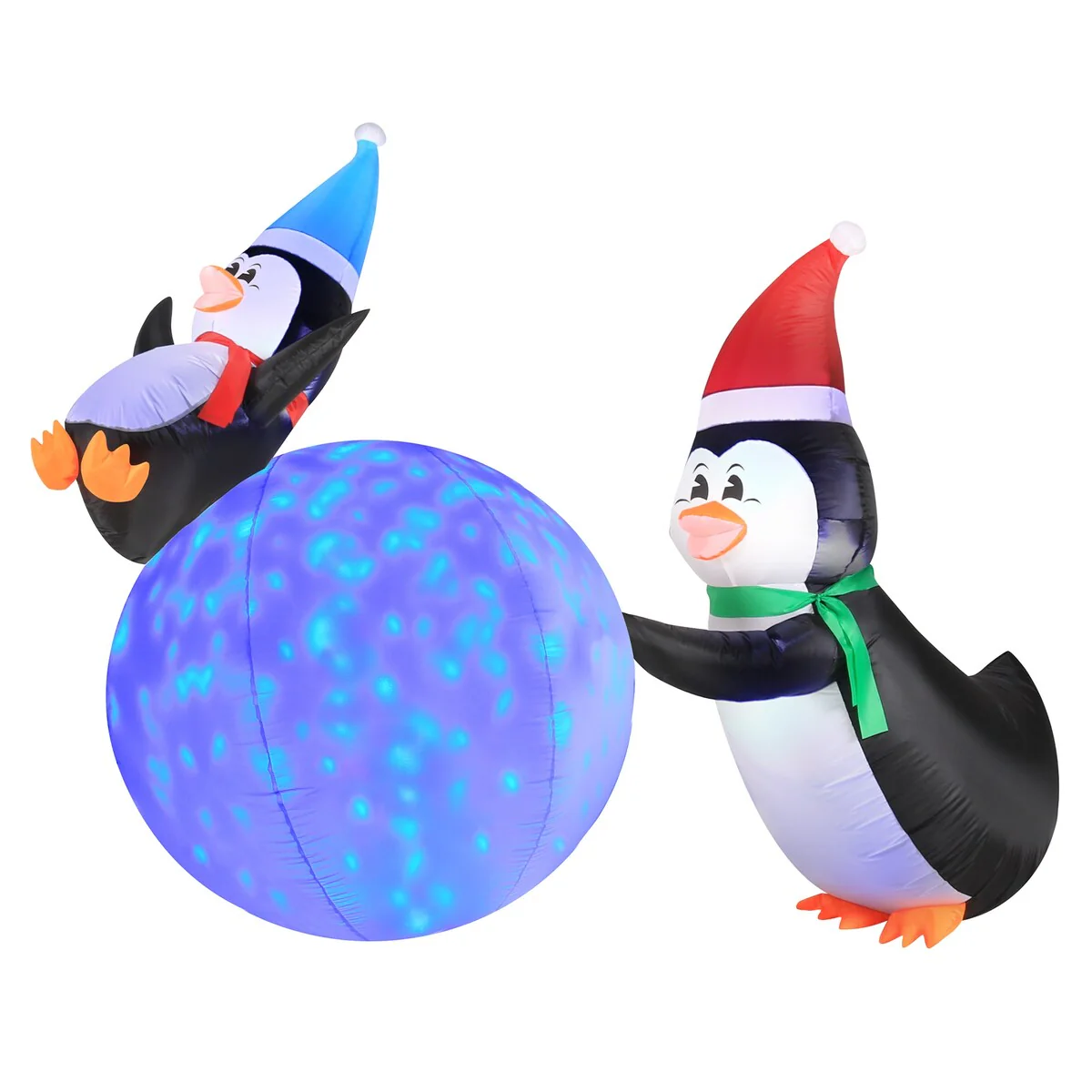 Occasions 6 ft. Inflatable Penguins With Swirling Lights Snowball, Tall, Multicolored