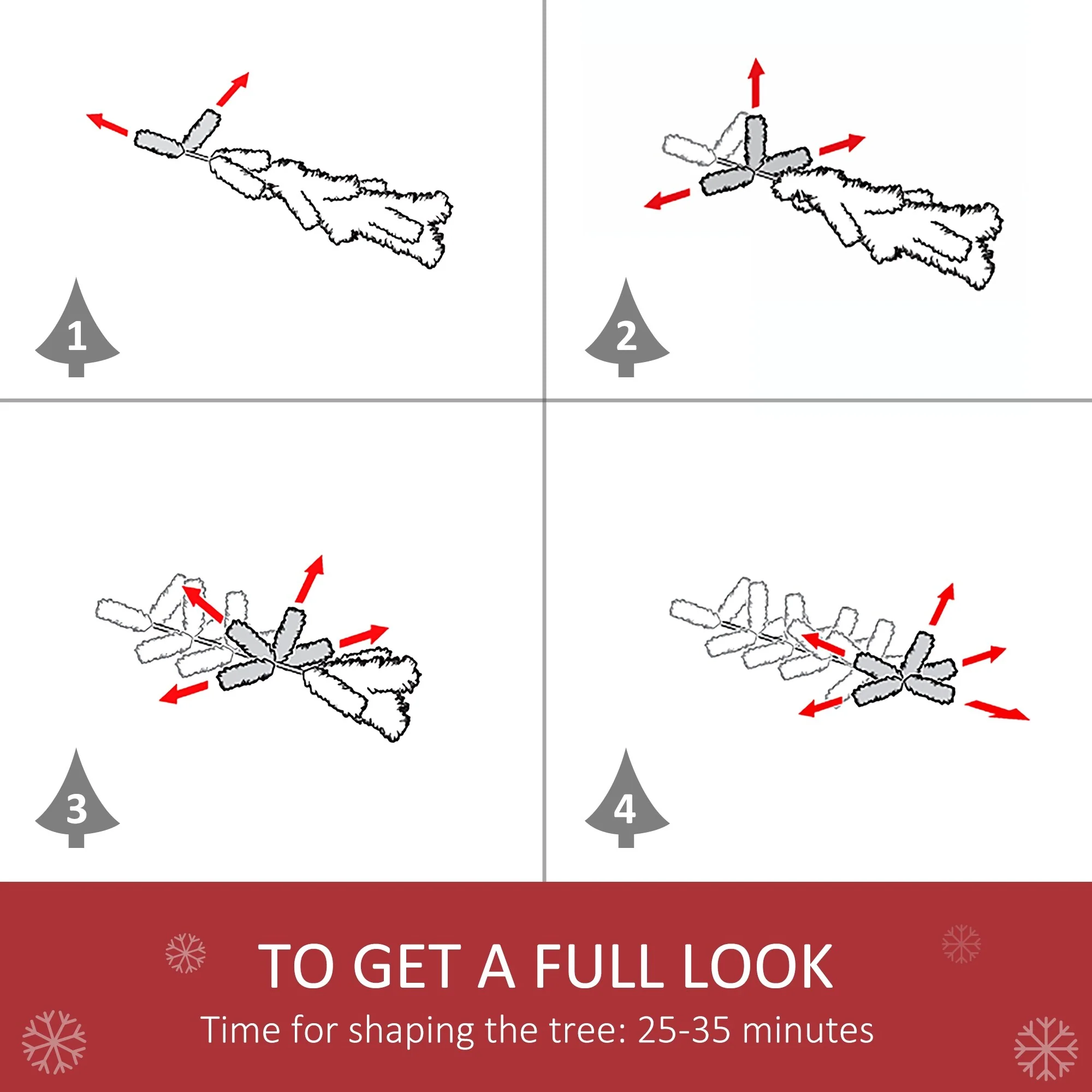 6ft Unlit Snow-Dusted Artificial Fir Christmas Tree with Pine Cones and 800 Branch Tips, Easy Setup & Storage