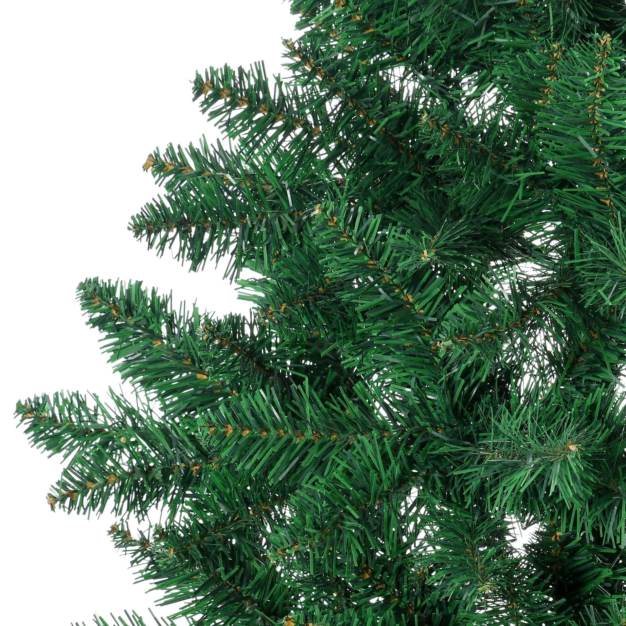 Space-Saving 5ft/7ft Half Christmas Tree, Unlit Artificial Tree with Steel Base and Wall-Fit Design
