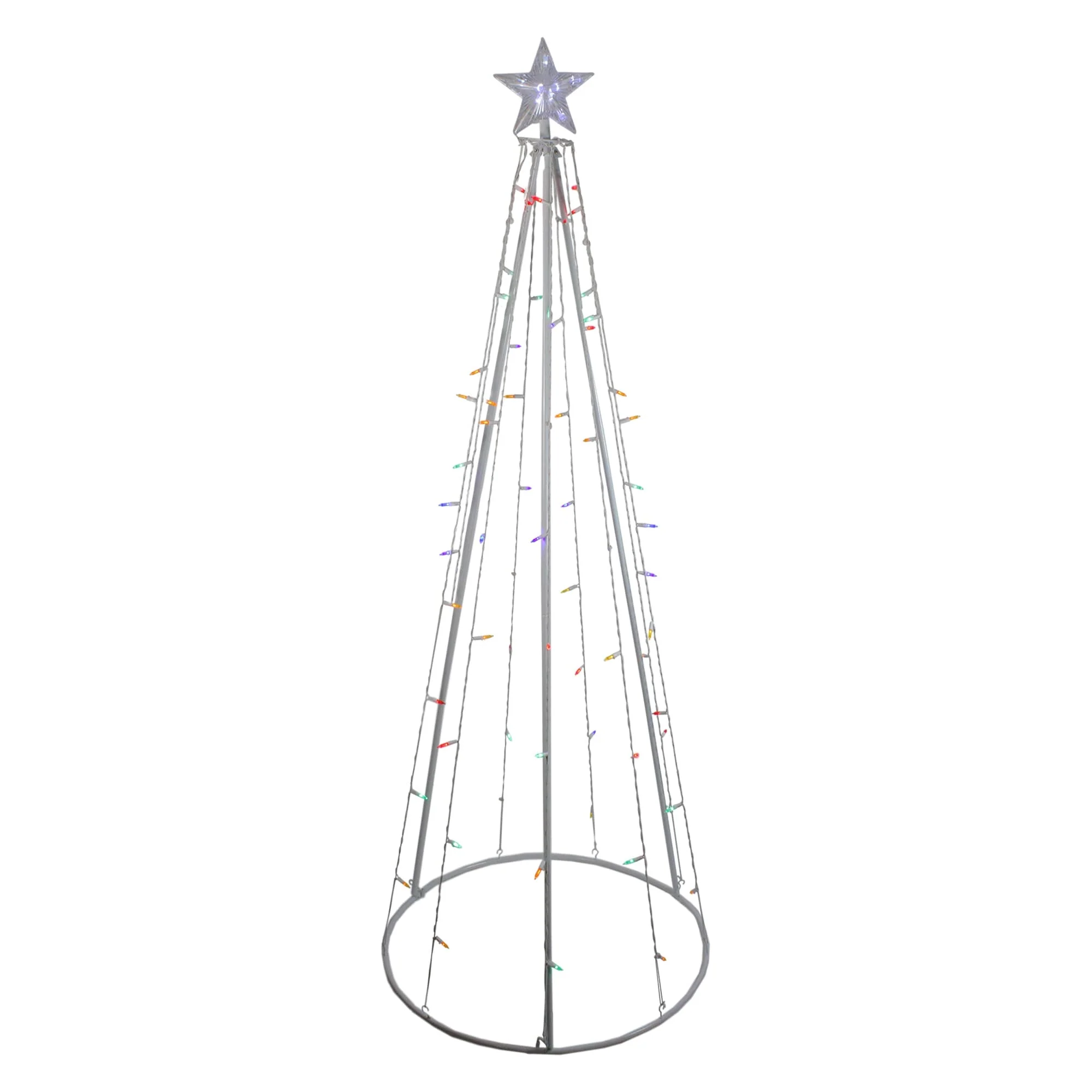 LED Lighted Cone Tree Outdoor Christmas Decoration - 6' - Multi Lights
