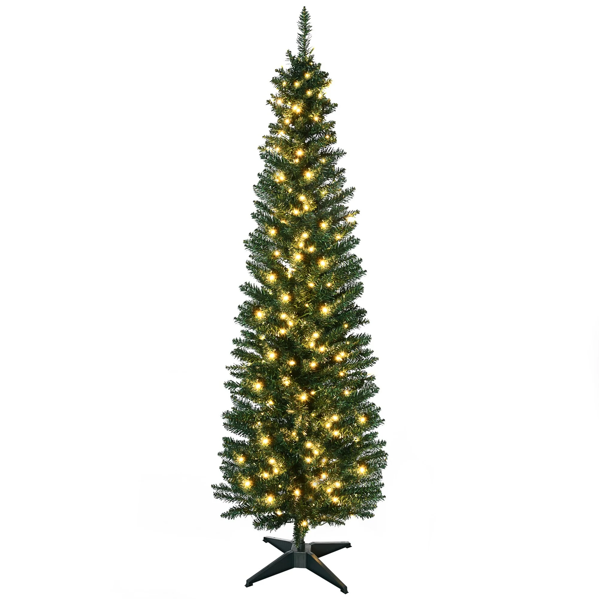 Pre-Lit 5' Slim Noble Fir Artificial Tree for Small Spaces, 294 Tips