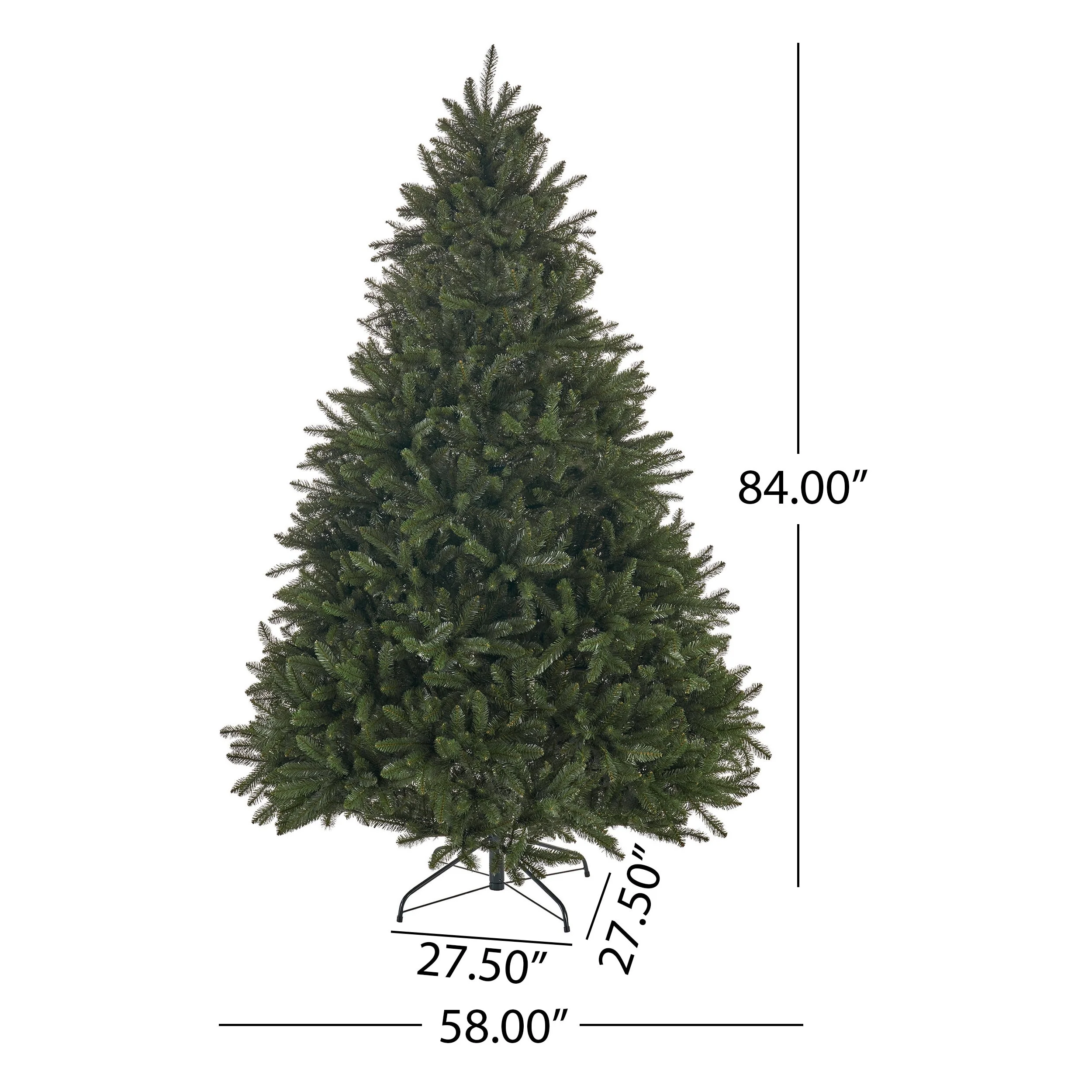 7ft Unlit Norway Christmas Tree with 2231 Tips and Durable Iron Stand