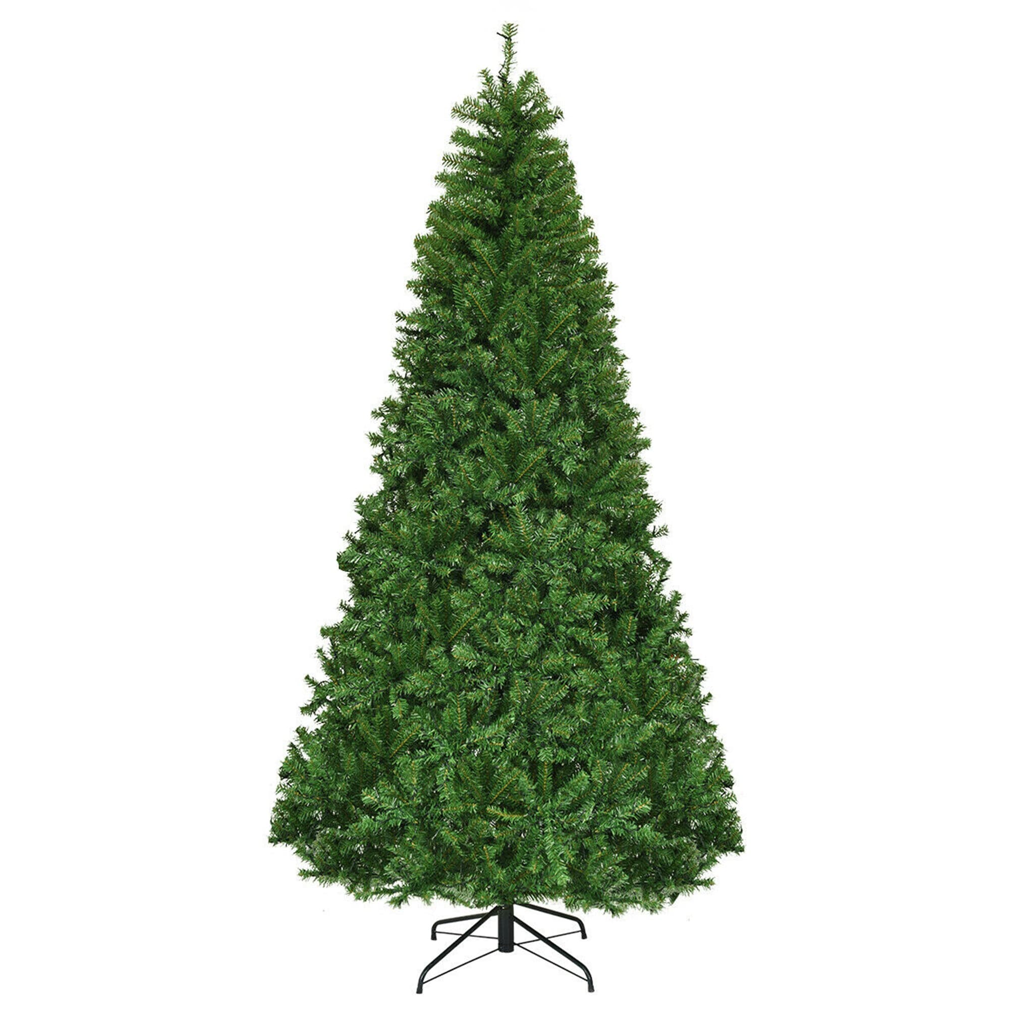 Gymax 5-9FT Pre-Lit Christmas Tree Hinged Artificial Tree w/ Metal