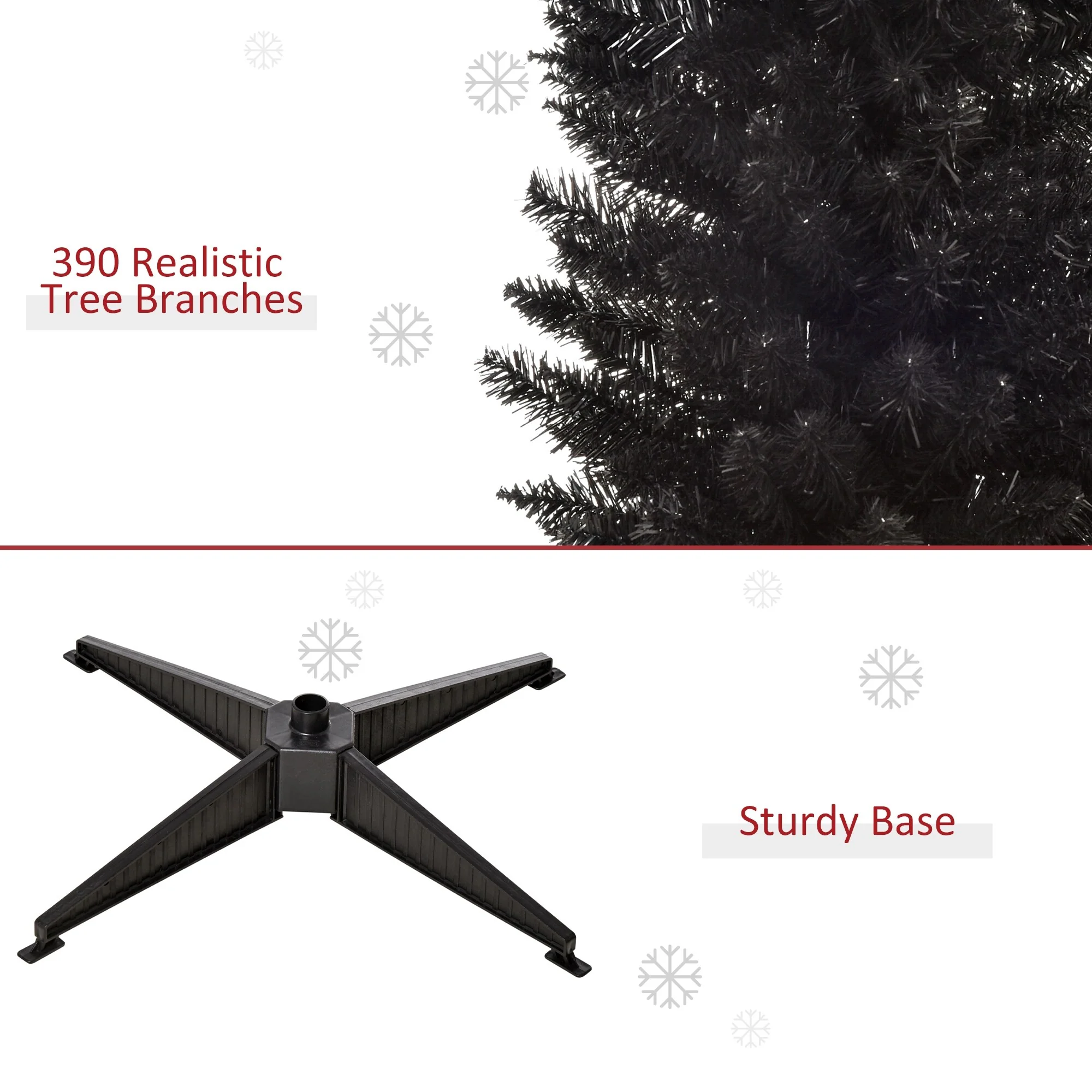 5ft/6ft/7ft Artificial Pencil Christmas Tree, Space-Saving Design with Flame-Retardant Safety