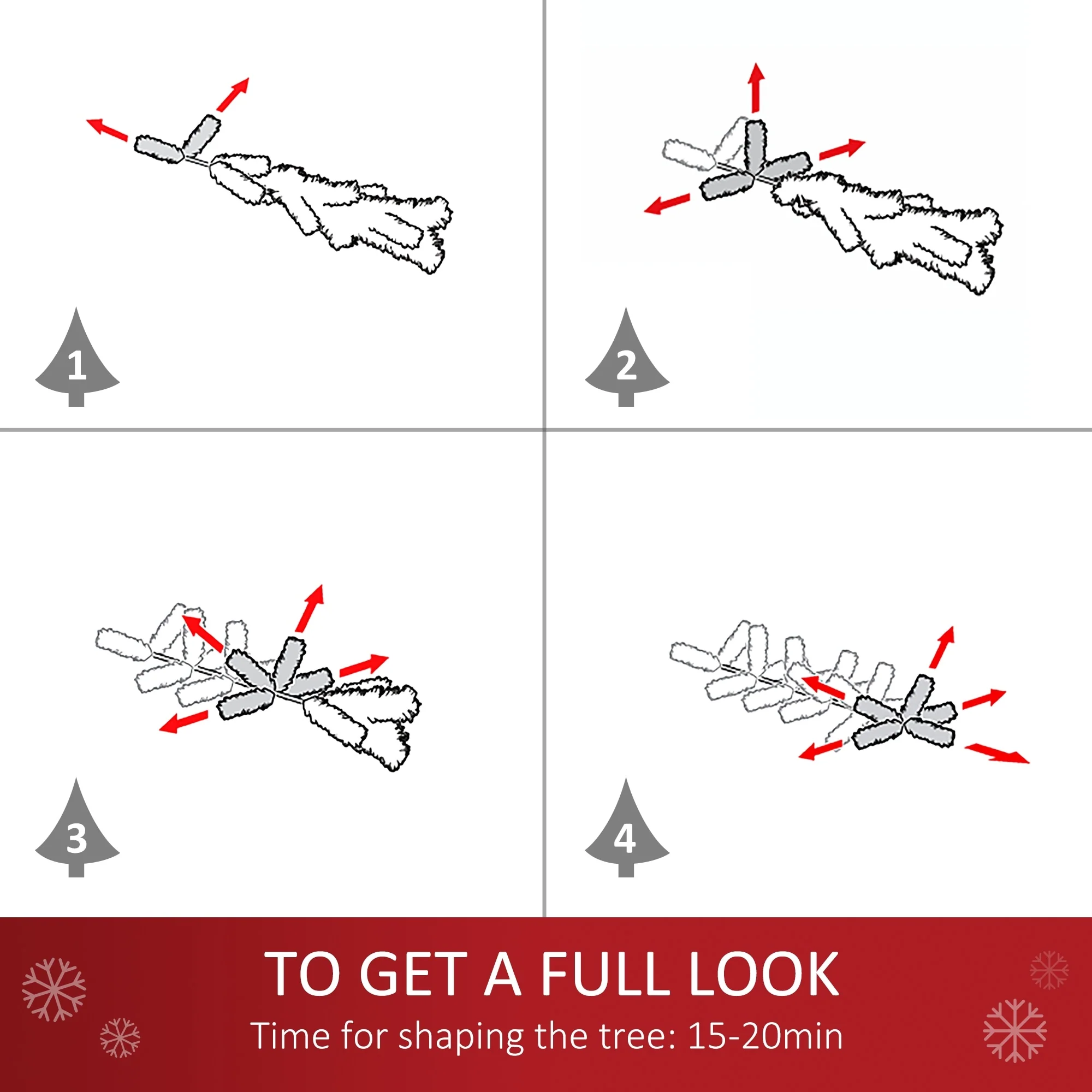 Slim Pre-Lit Snow-Flocked Douglas Fir Christmas Tree with Warm White LED Lights and Tips - 6ft/7.5ft/9ft Options